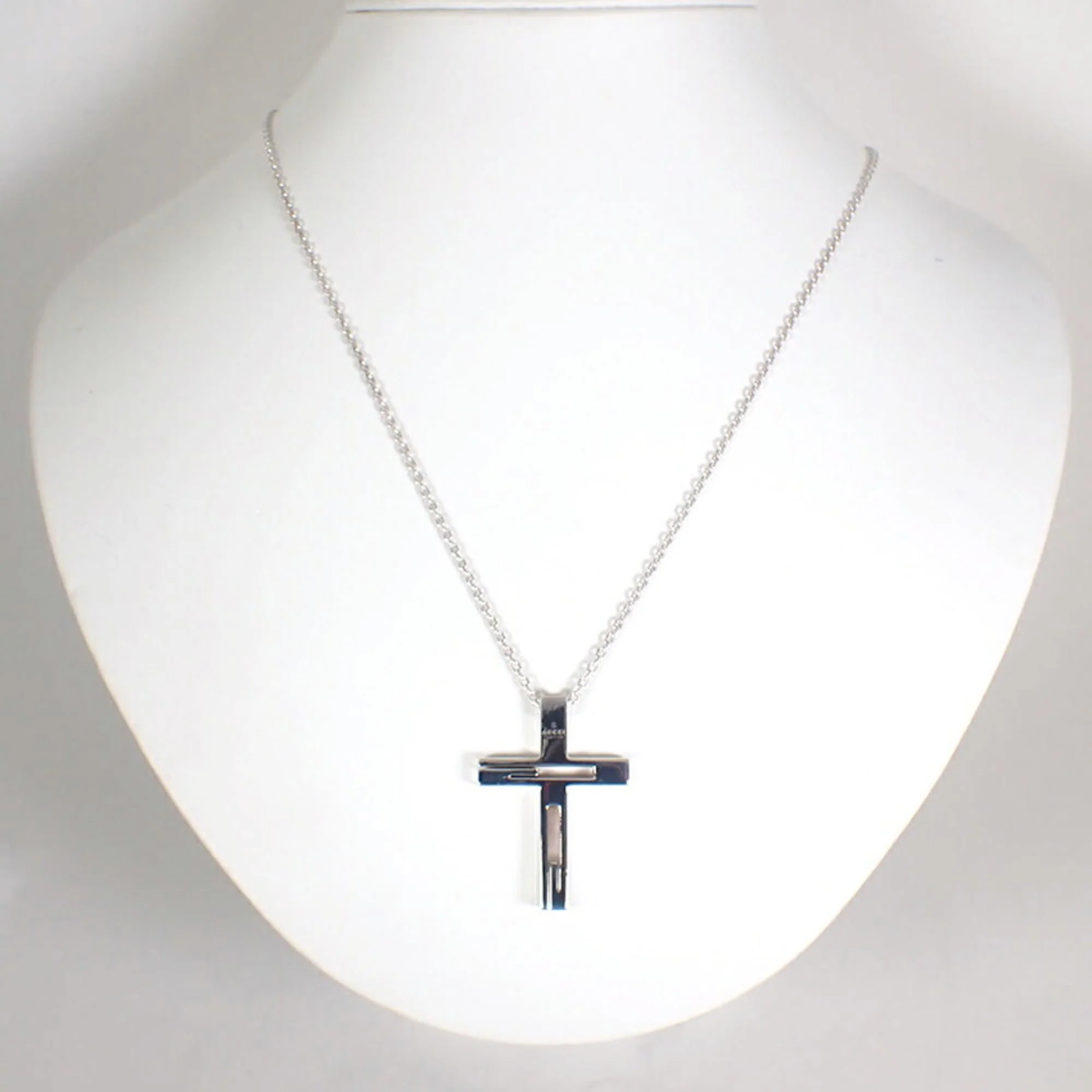 G Cross Pendant Necklace Sterling Silver - Image 3