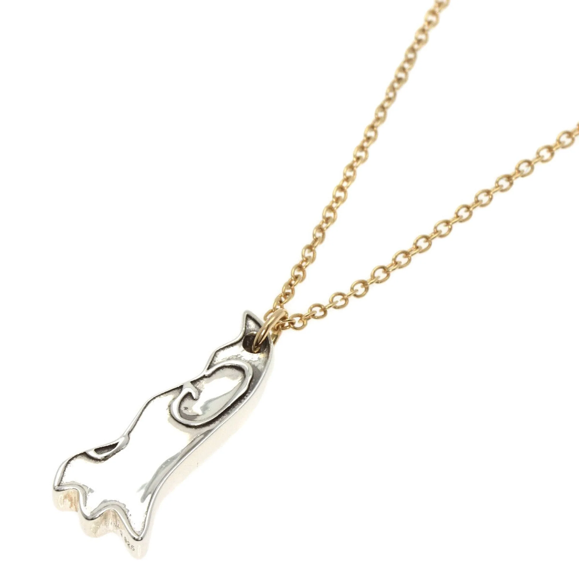 GG Ghost Pendant Necklace Sterling Silver and 18K Yellow Gold