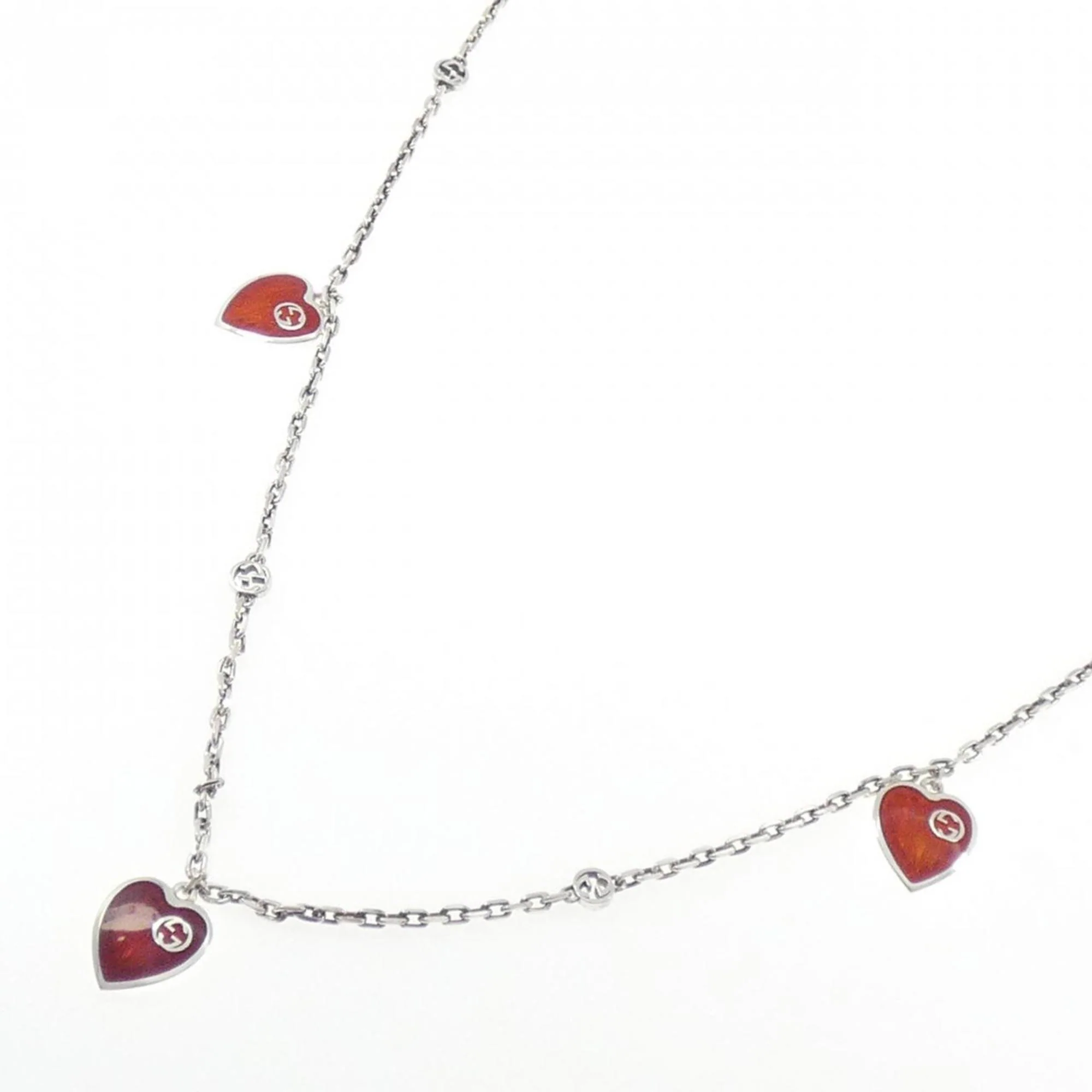 Heart Pendant Necklace Resin and Sterling Silver - Image 2