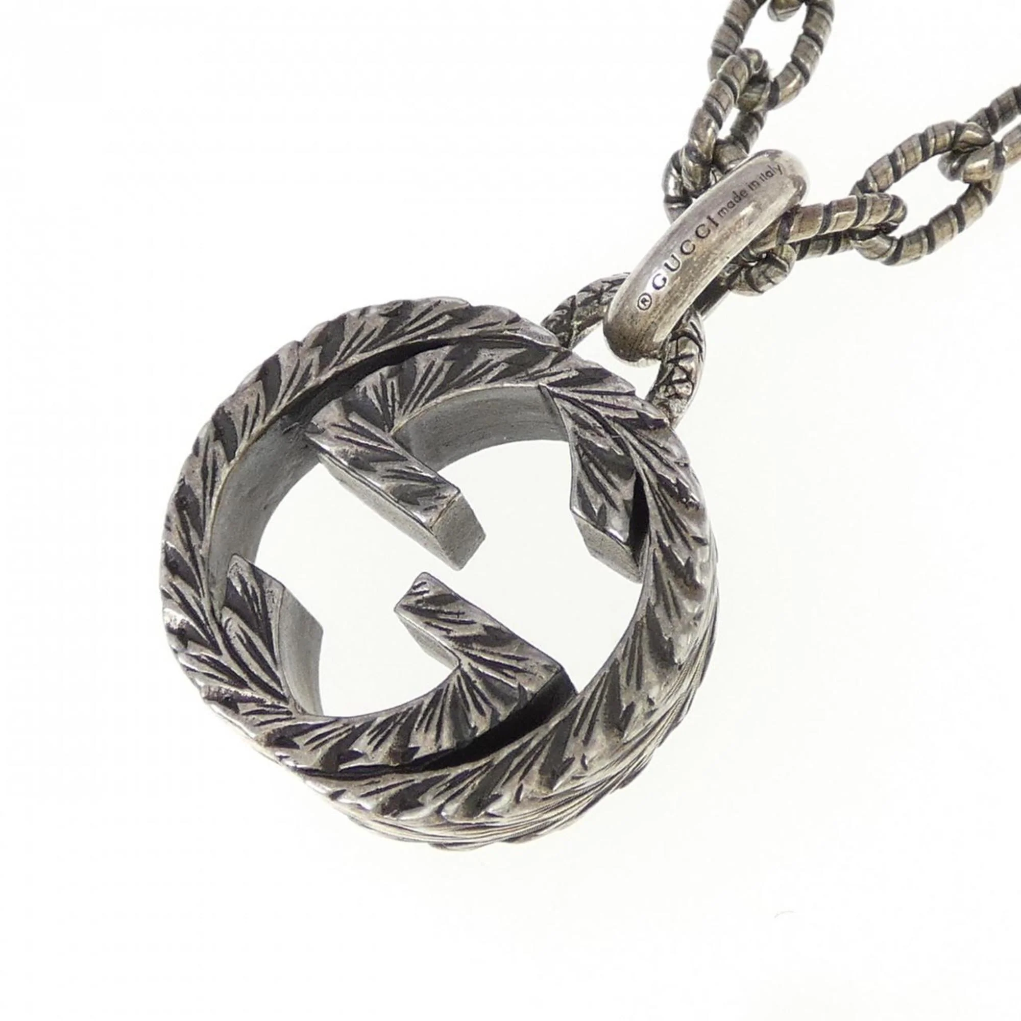 Interlocking G Pendant Necklace Sterling Silver - Image 4