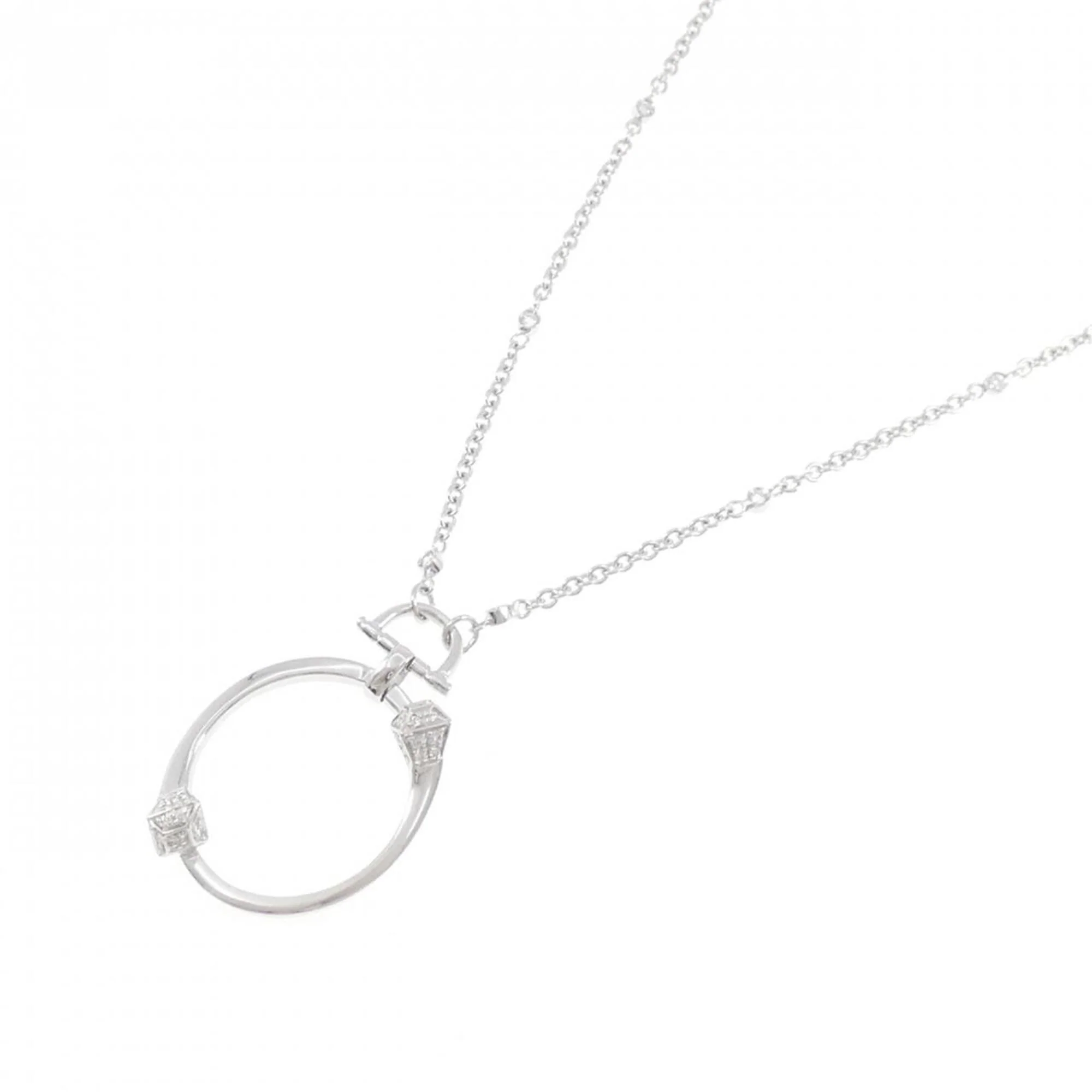 Pendant Necklace 18K White Gold with Diamond - Image 2