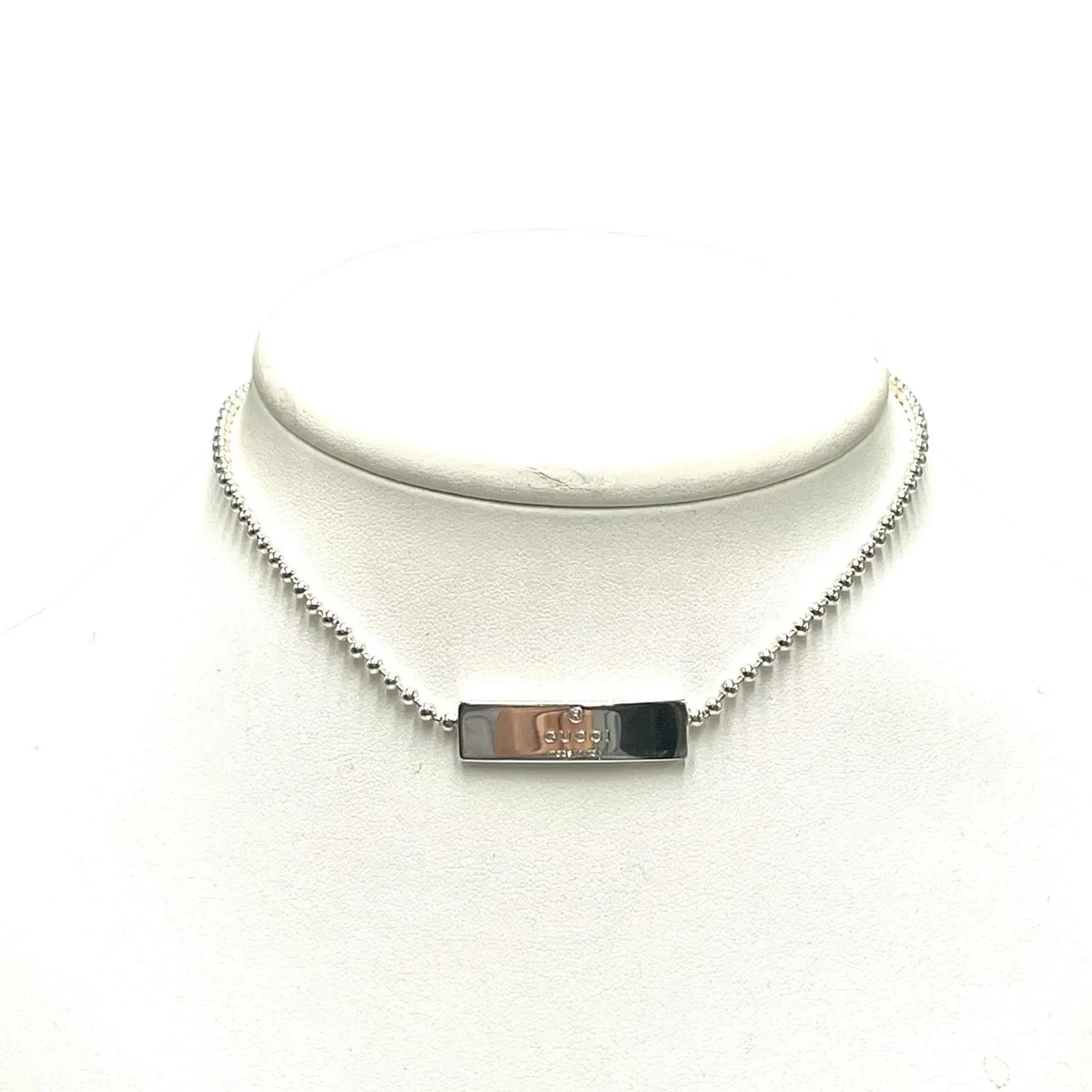 Plate Choker Pendant Necklace Sterling Silver - Image 8