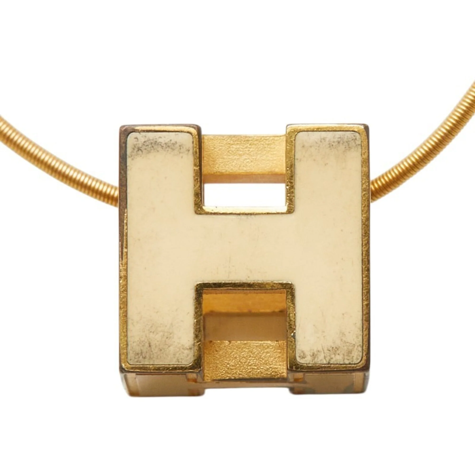 Cage d'H H-Cube Pendant Necklace Gold Beige Plated - Image 2