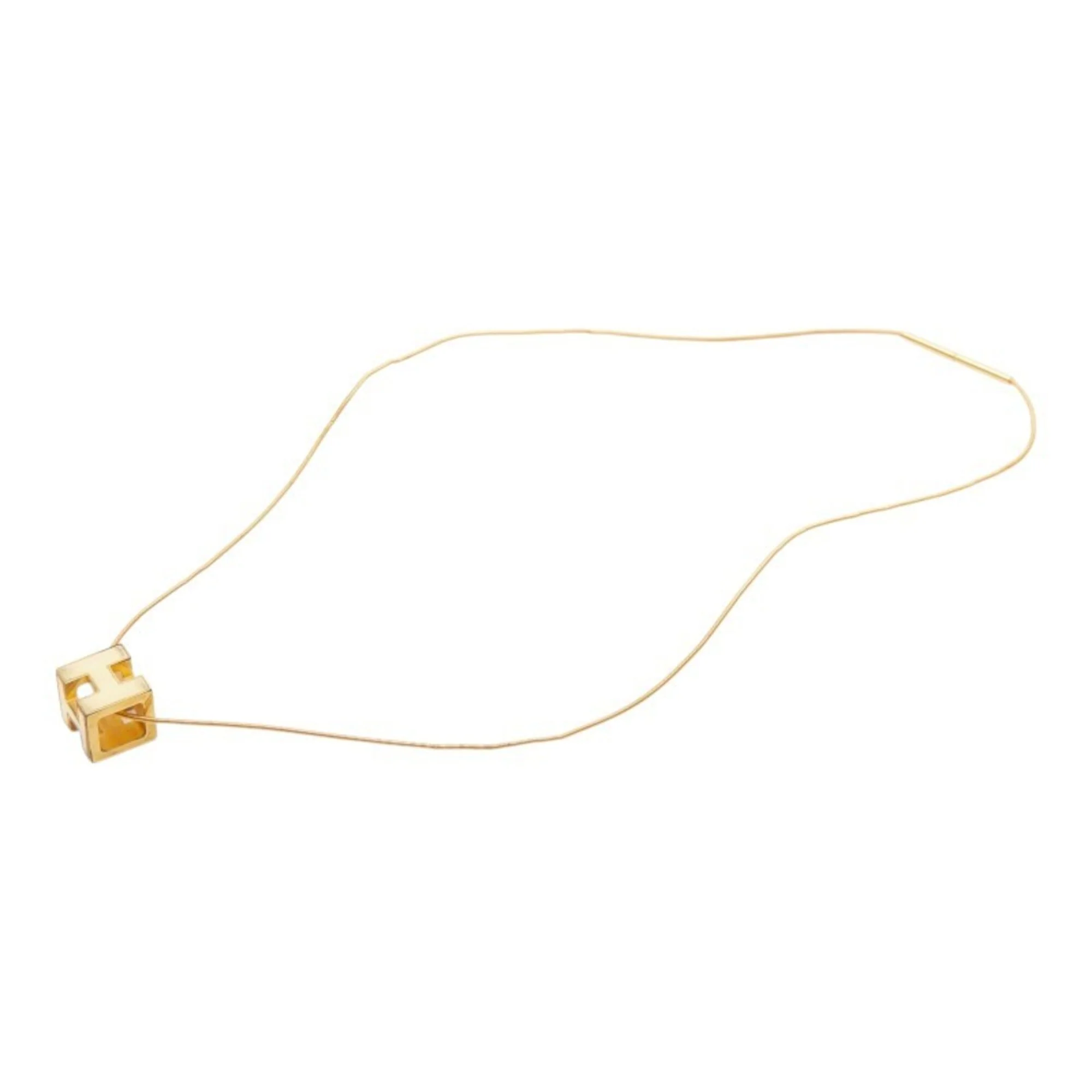 Cage d'H H-Cube Pendant Necklace Gold Beige Plated - Image 4
