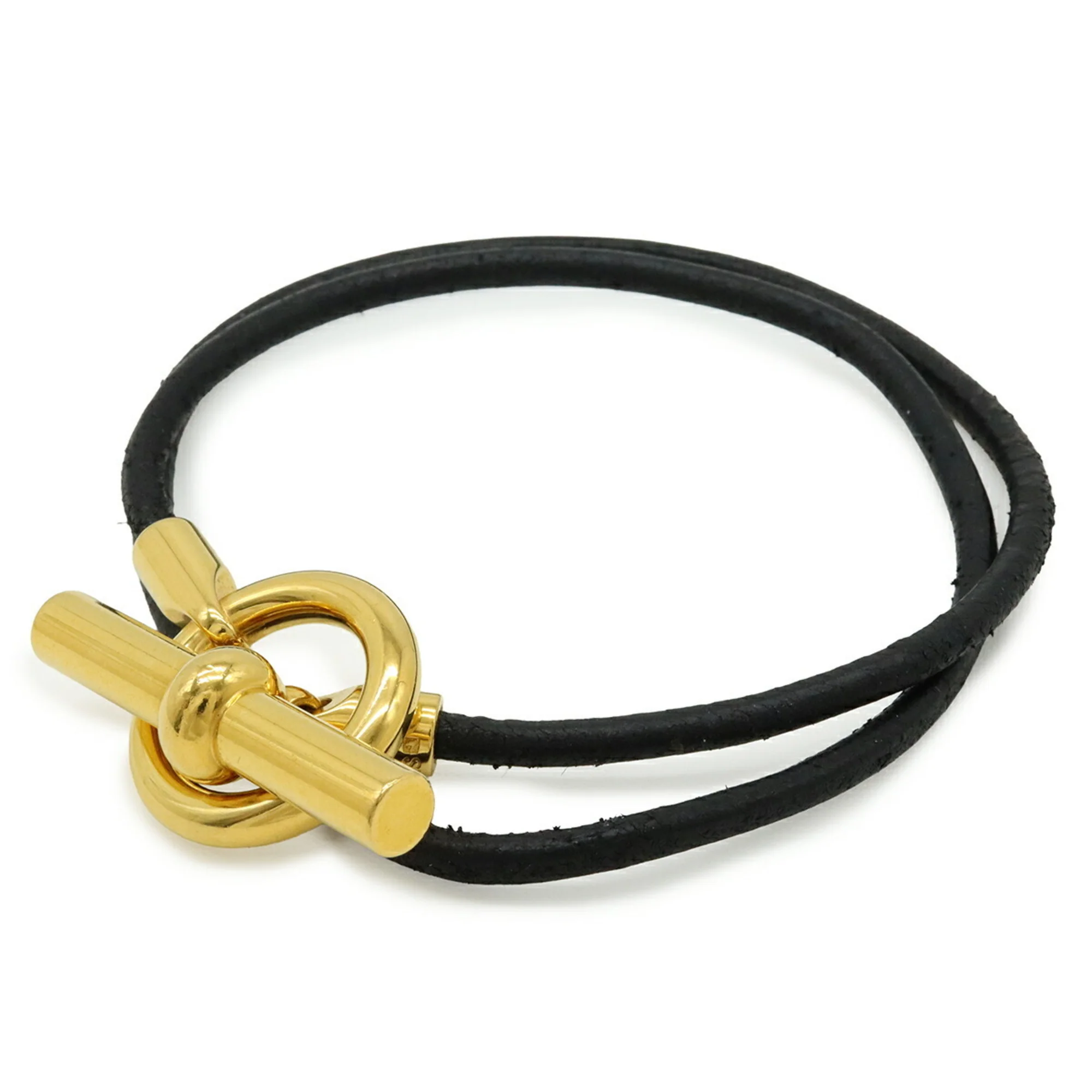Glenan Choker Necklace Gold and Leather - Image 2