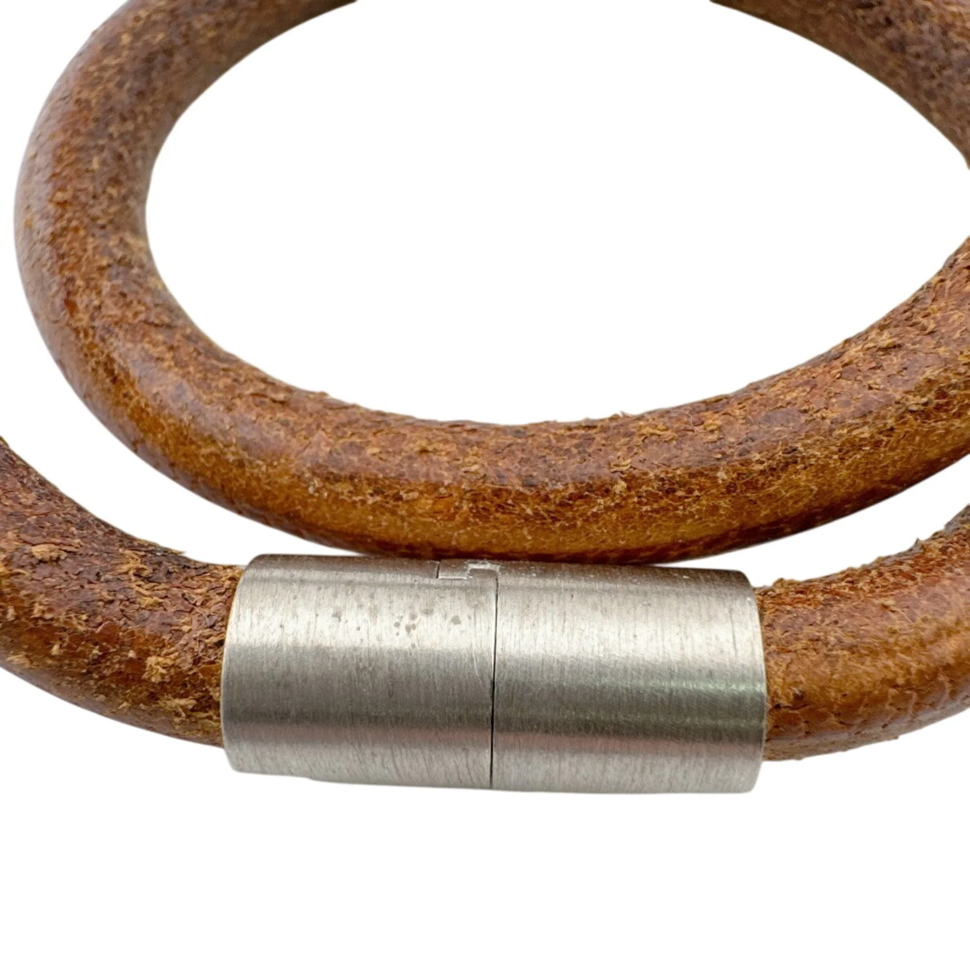 Iota Necklace Leather Brown and Silver - Image 7