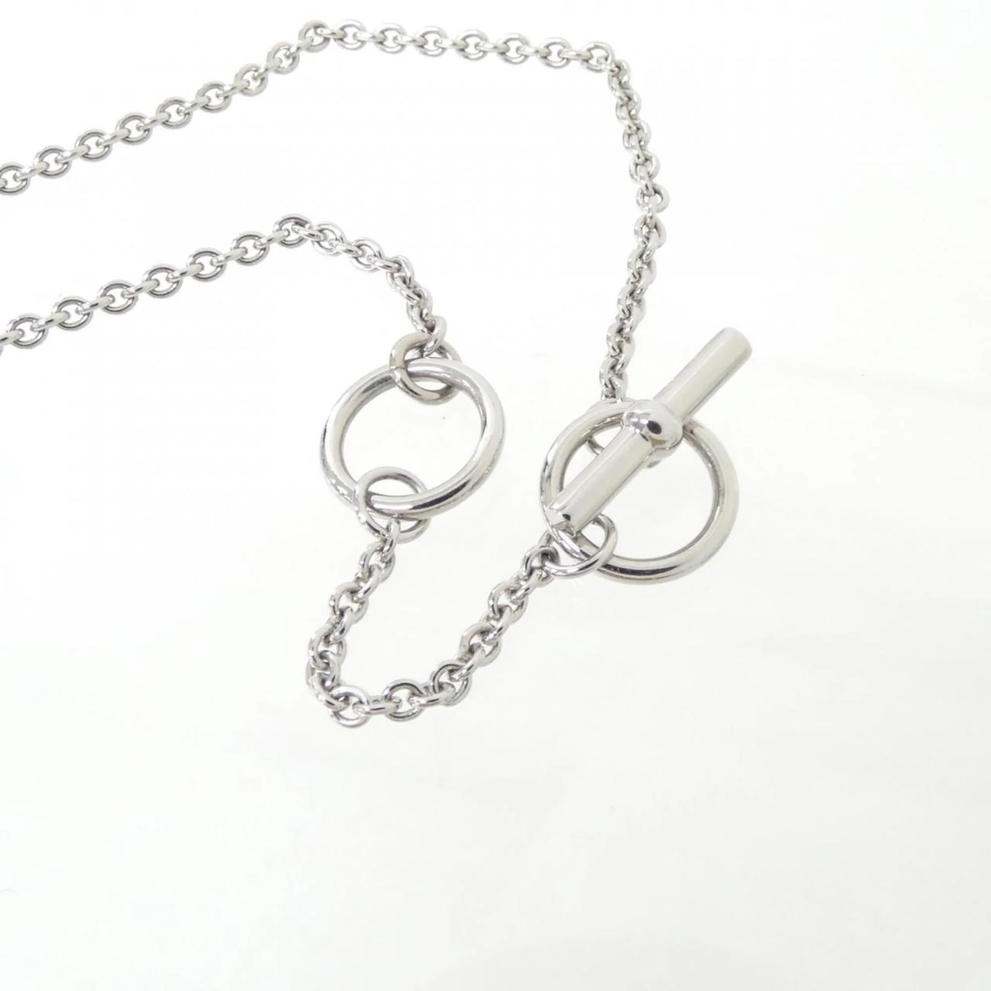 Maillon Pendant Necklace Beige and Silver Mini - Image 4