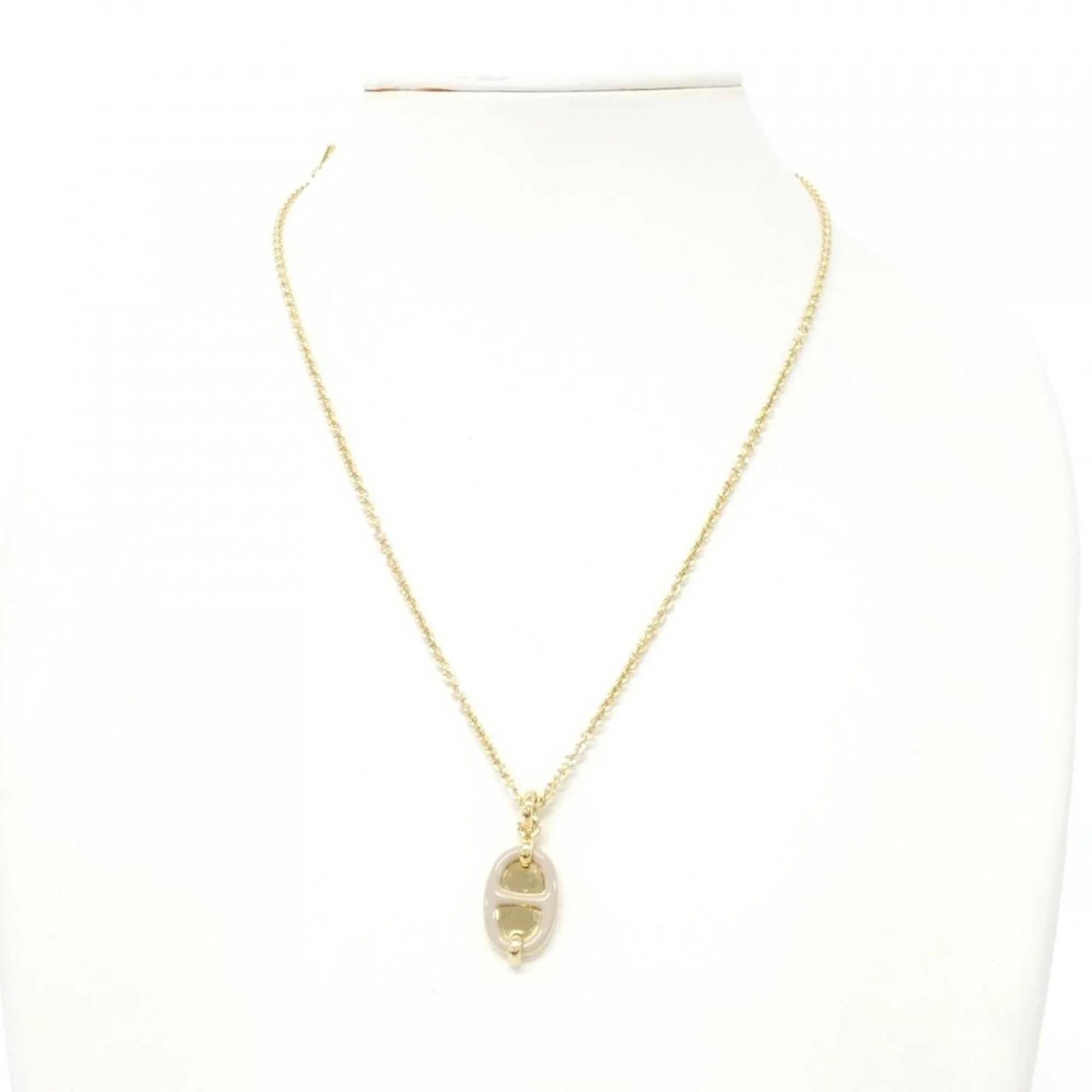 Mini Maillon Pendant Necklace Gold Marron - Image 7