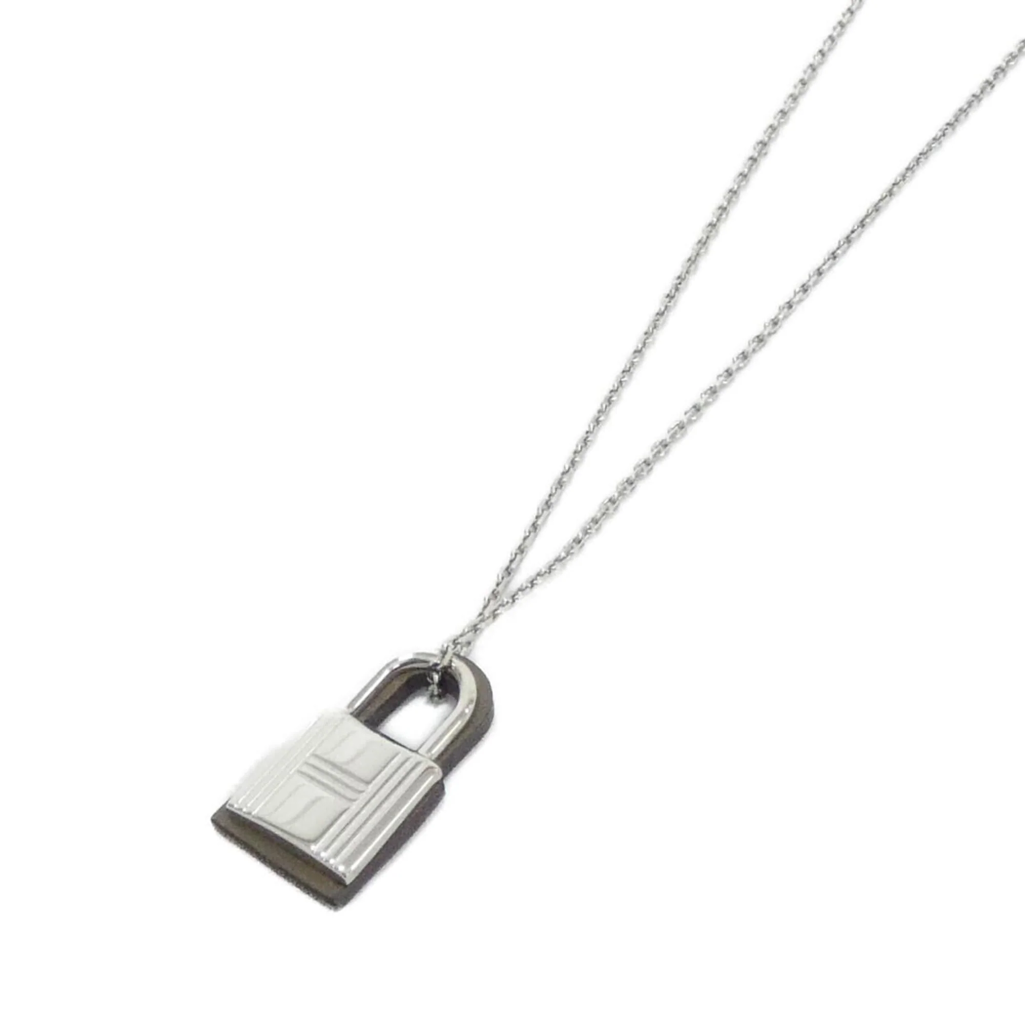 O'Kelly Pendant Necklace Swift Leather Etoupe Gray Mini