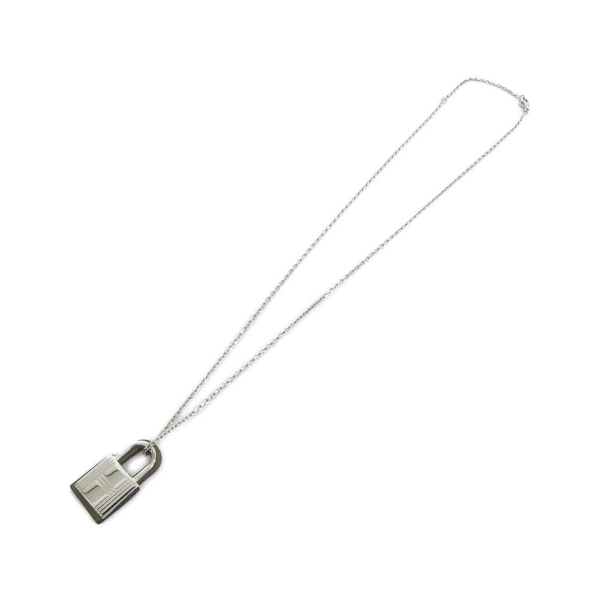 O'Kelly Pendant Necklace Swift Leather Etoupe Gray Mini - Image 2
