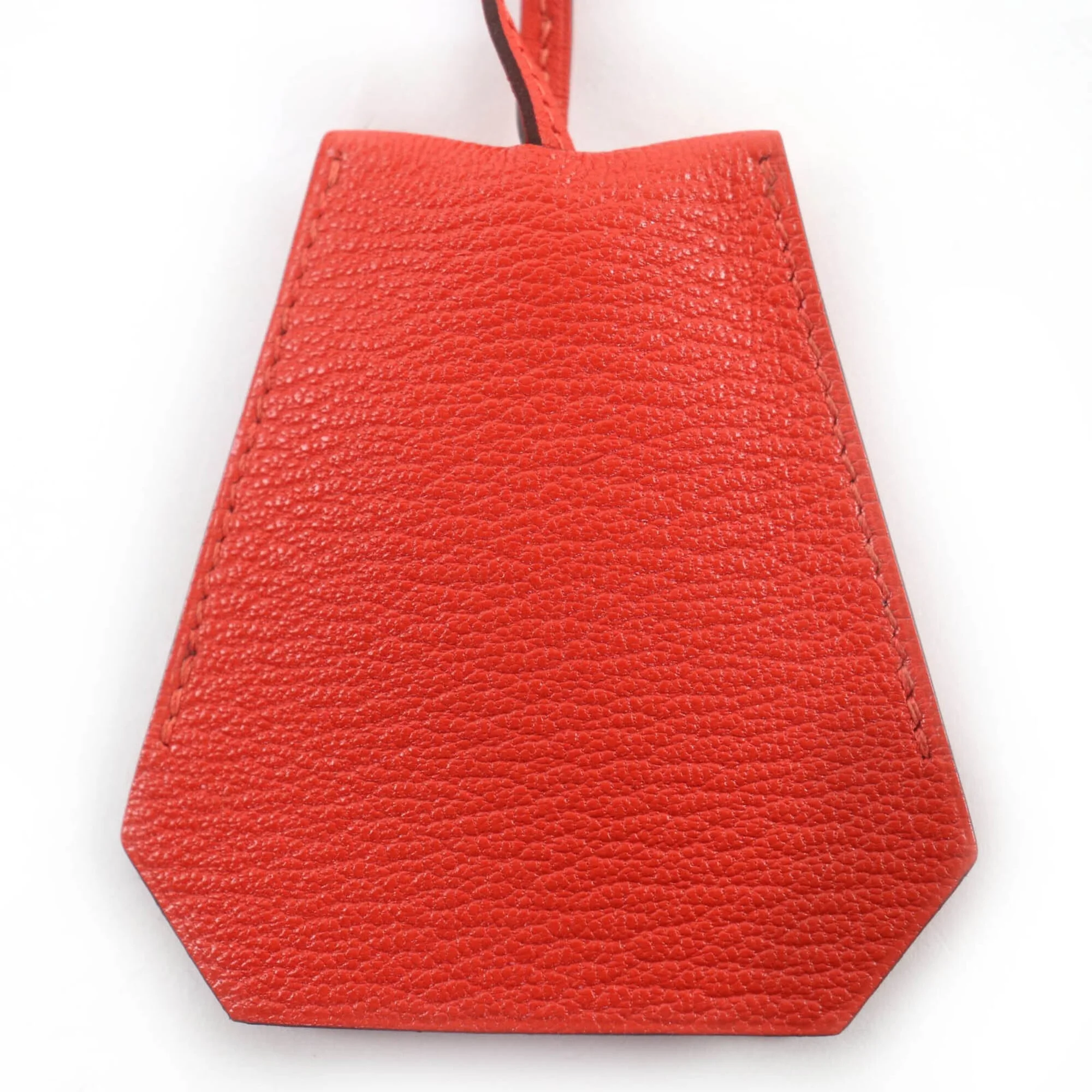 Pendant Necklace Chevre Leather Capucine and Silver - Image 3