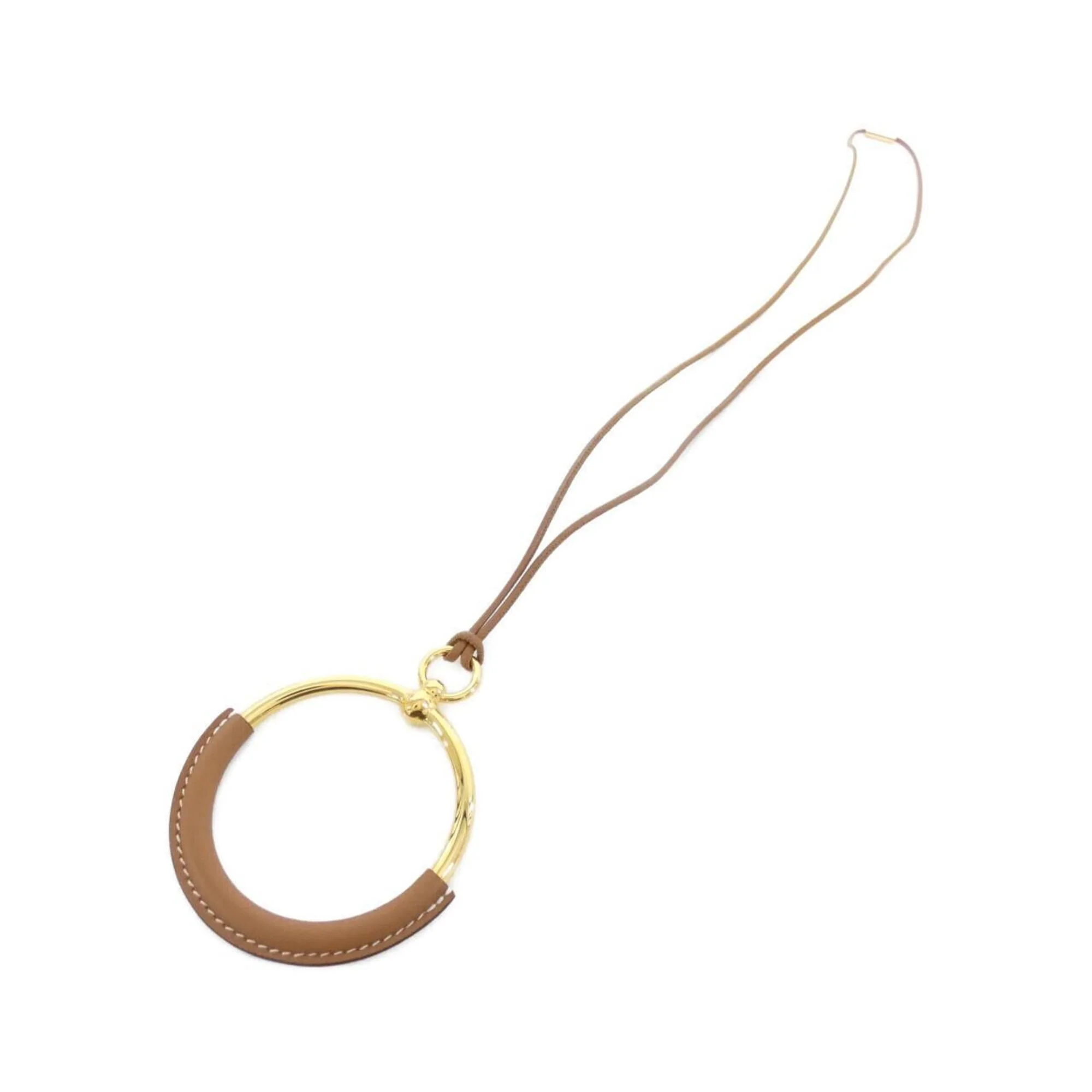 Pendant Necklace Swift Leather and Gold - Image 2