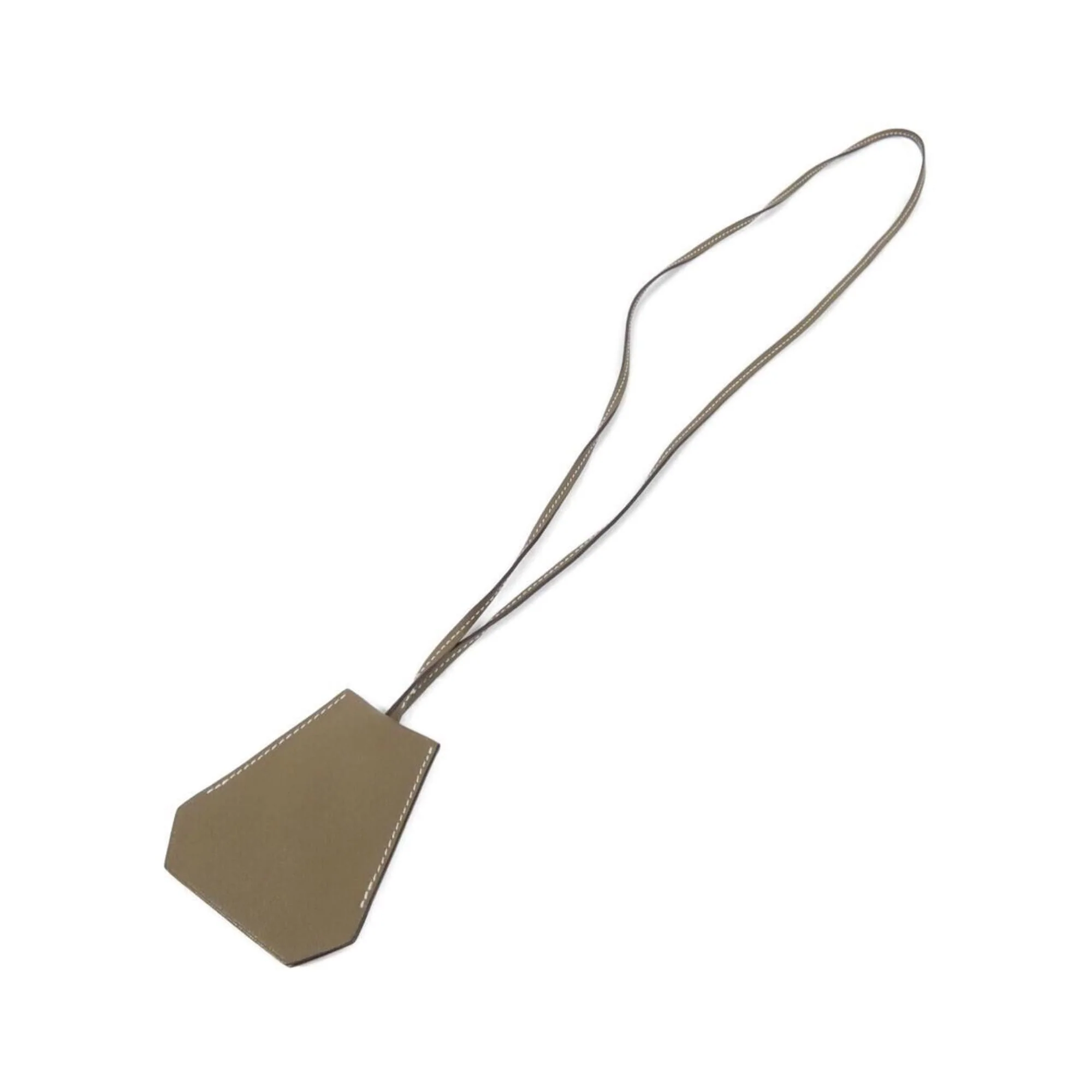 Pendant Necklace Swift Leather Etoupe Gray - Image 2