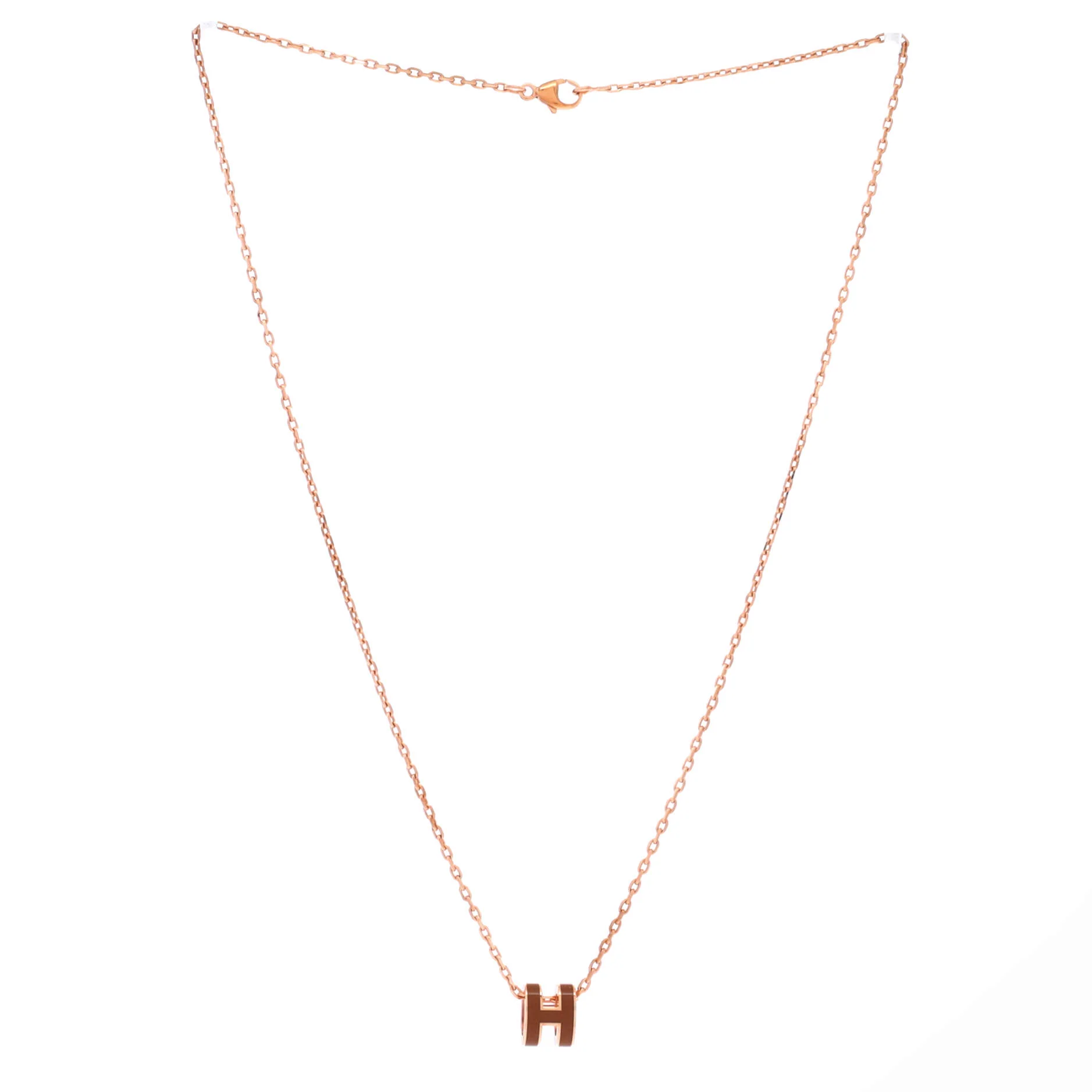 Pop H Pendant Chain Necklace Metal and Enamel Mini - Image 2
