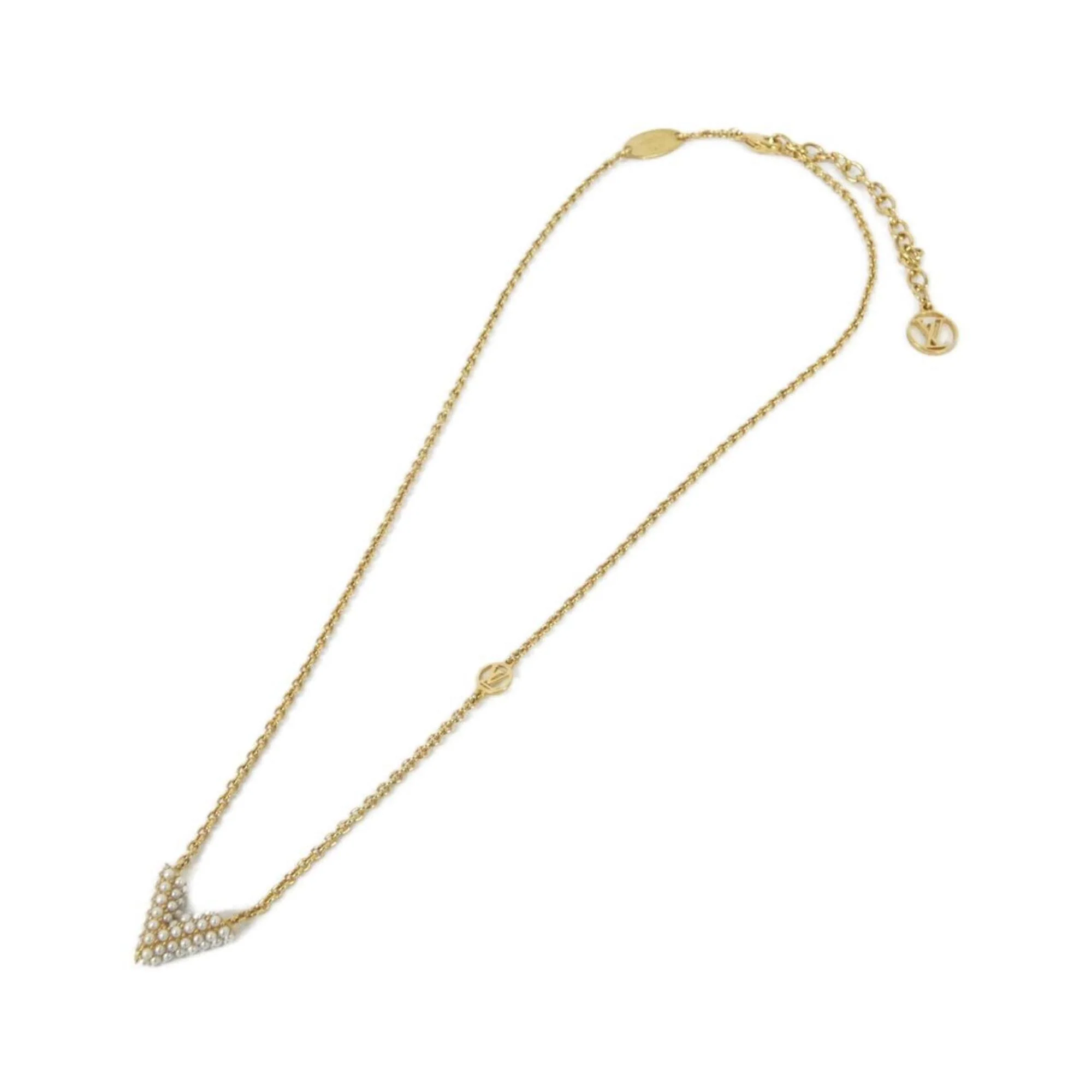 Collier Essential V Pearl Pendant Necklace Gold White - Image 2