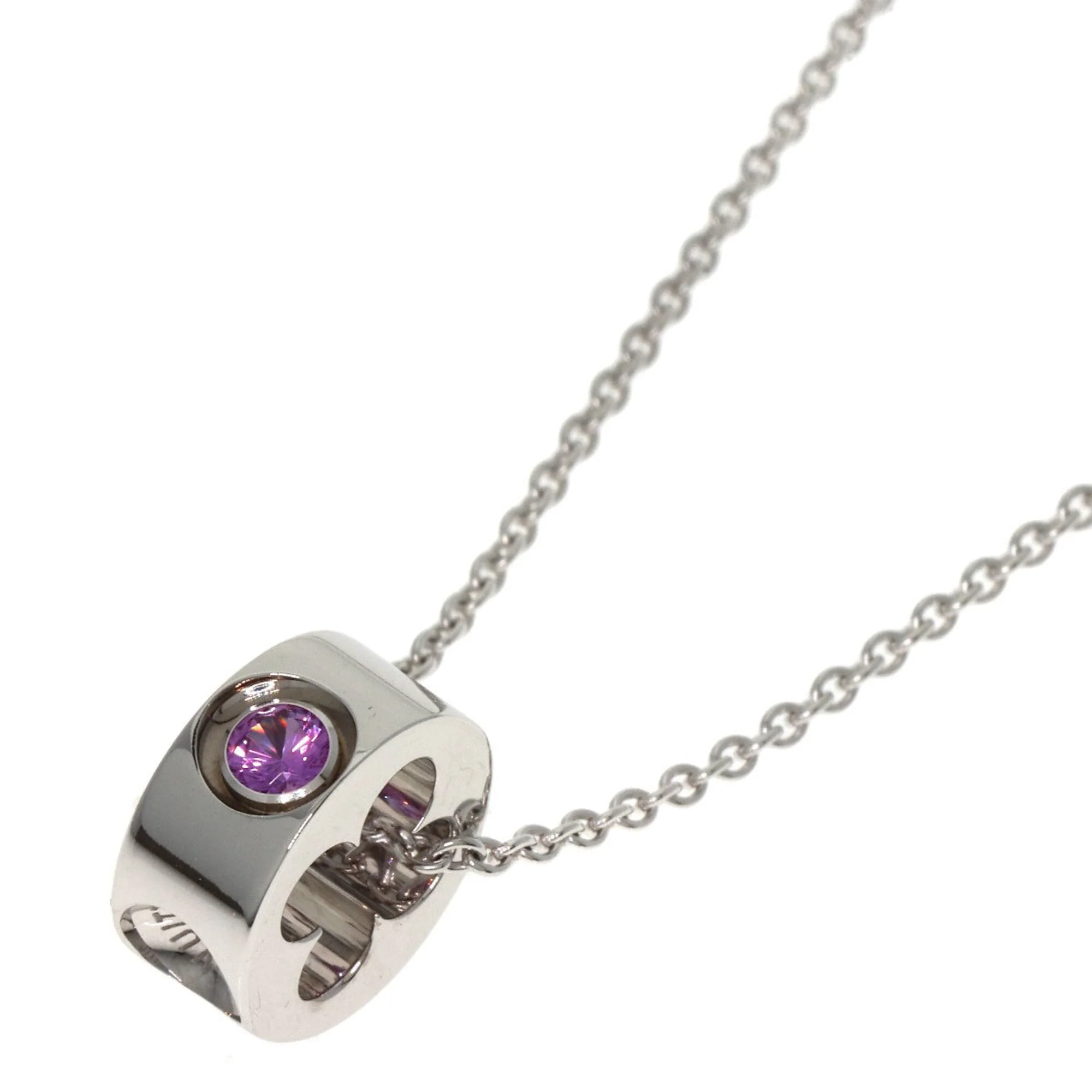 Pendant Necklace 18K White Gold with Sapphire