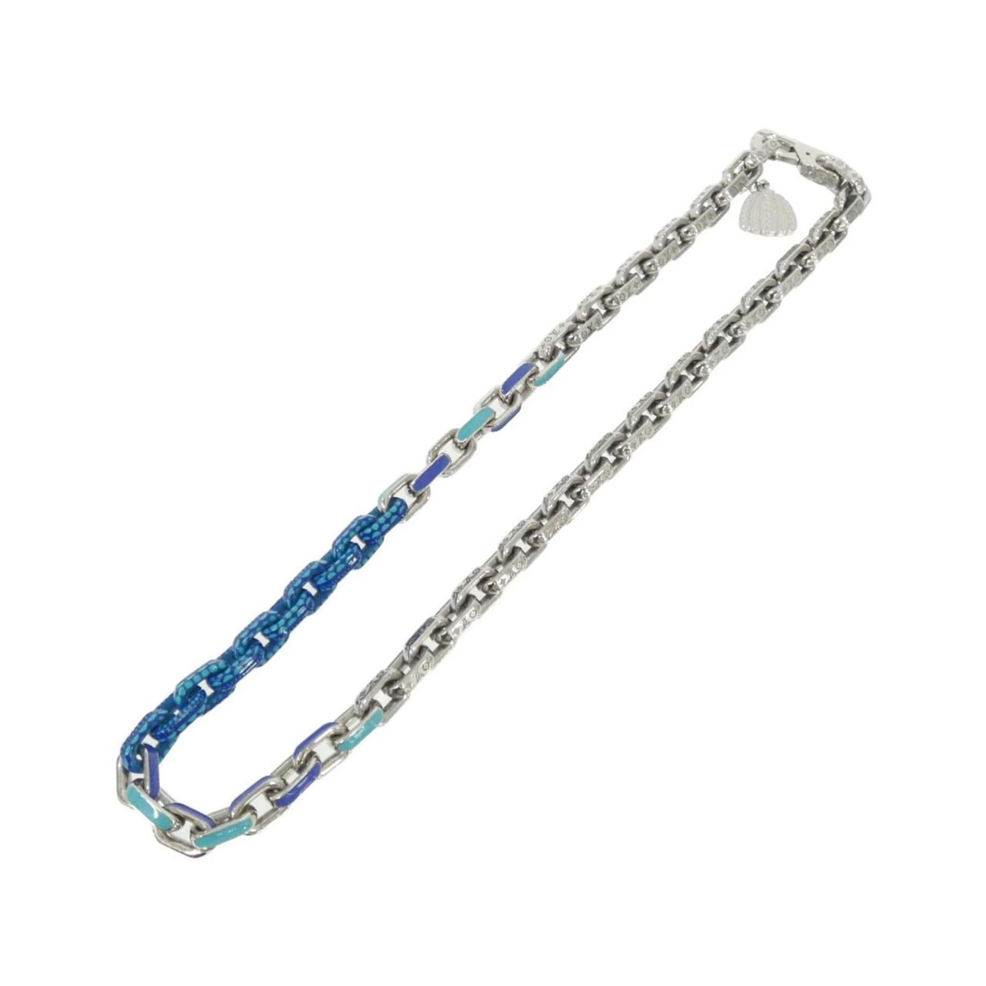 Pendant Necklace Enamel Blue - Image 2