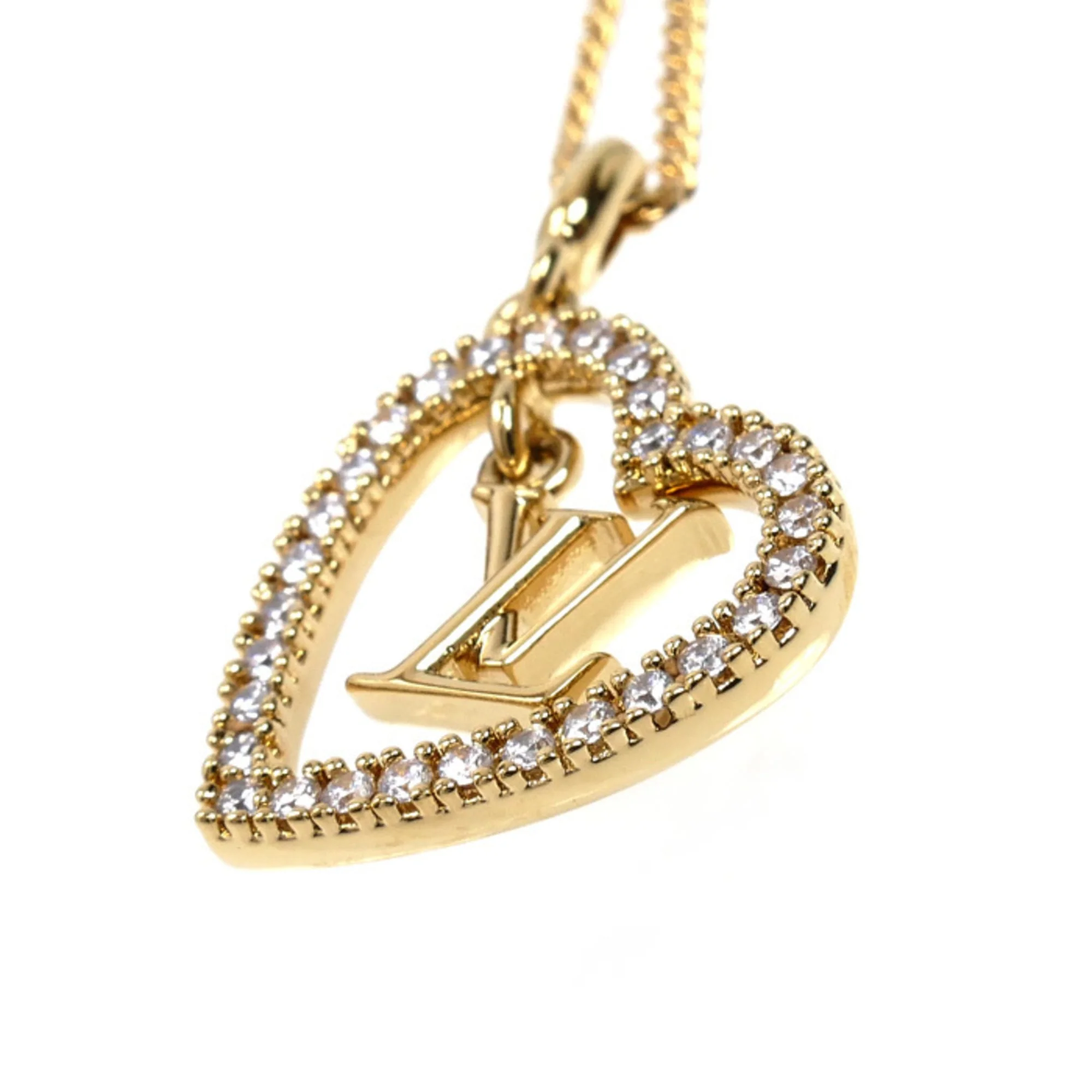 Pendant Necklace Gold and Rhinestone - Image 3