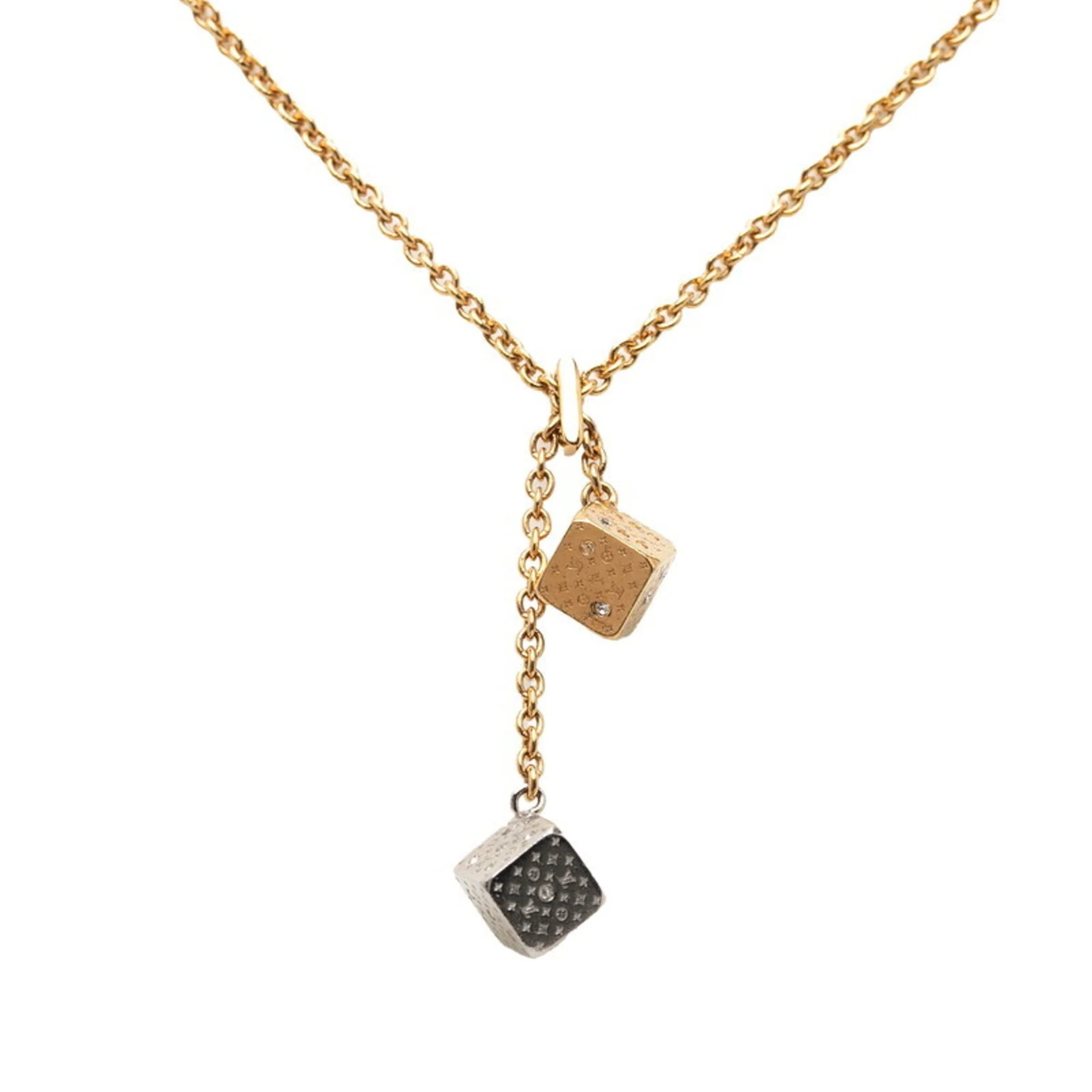 Pendant Necklace Gold and Rhinestone