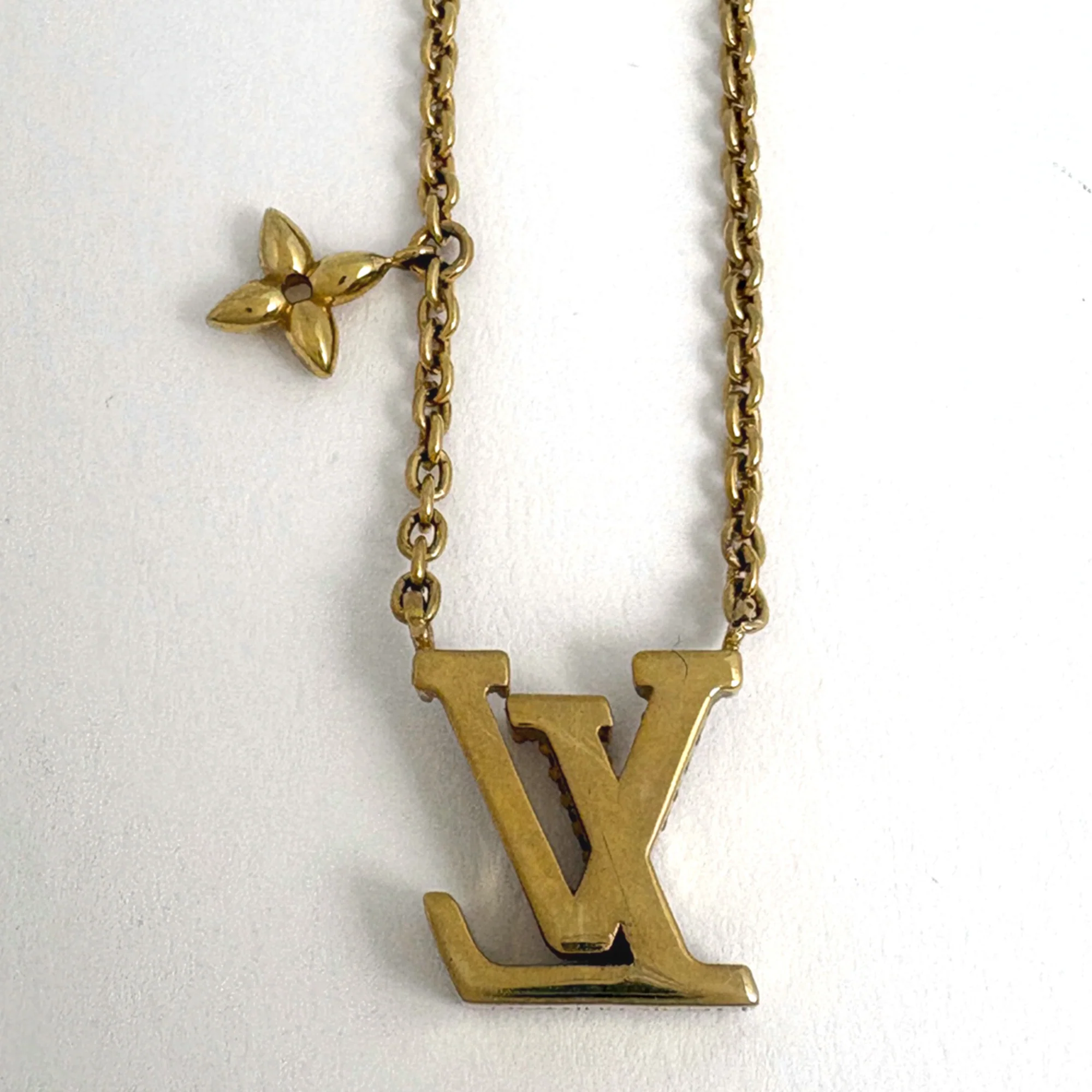Pendant Necklace Rhinestone Gold - Image 2
