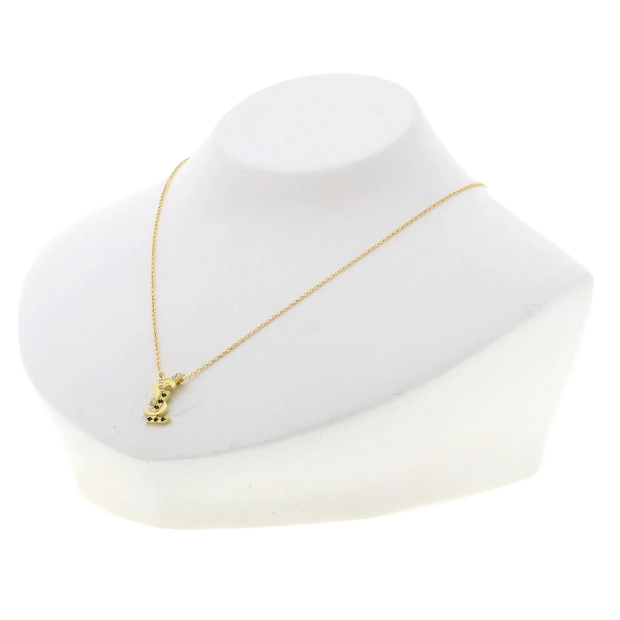 Pendant Necklace 18K Yellow Gold with Diamond and Sapphire - Image 4