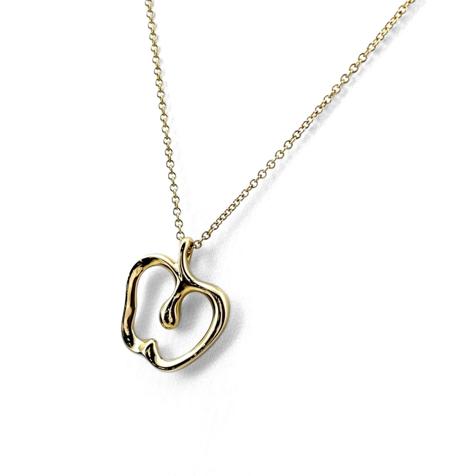 Apple Pendant Necklace 18K Yellow Gold