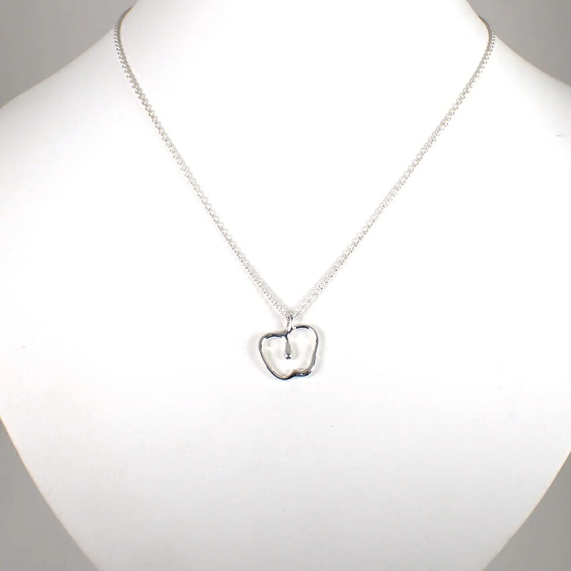 Apple Pendant Necklace Sterling Silver - Image 3