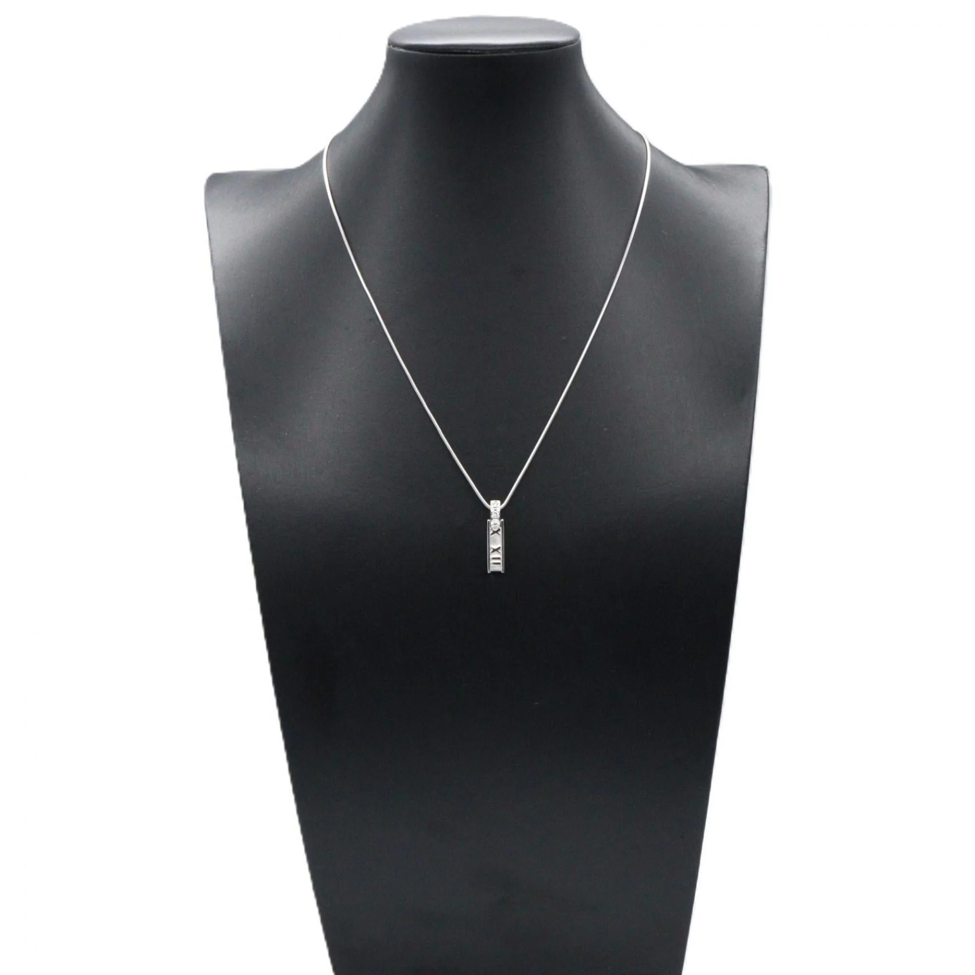 Atlas Pendant Necklace Sterling Silver with 18K White Gold - Image 7