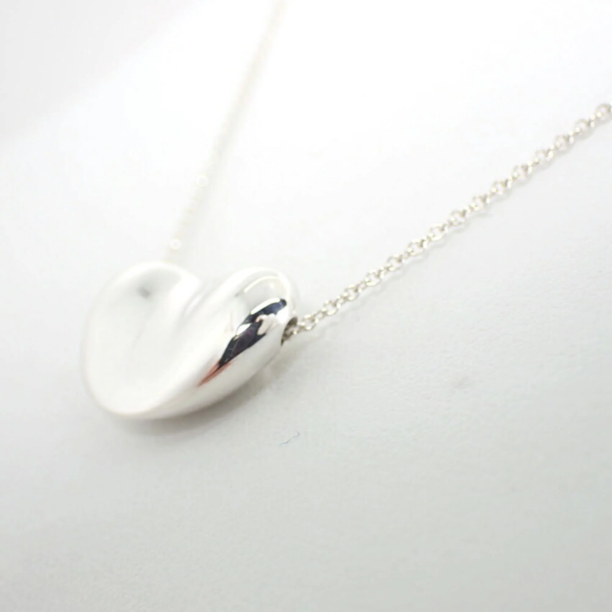 Bean Pendant Necklace Sterling Silver 12mm - Image 5