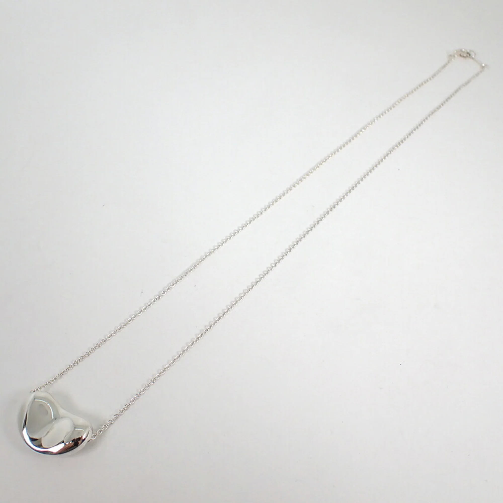 Bean Pendant Necklace Sterling Silver 12mm - Image 5