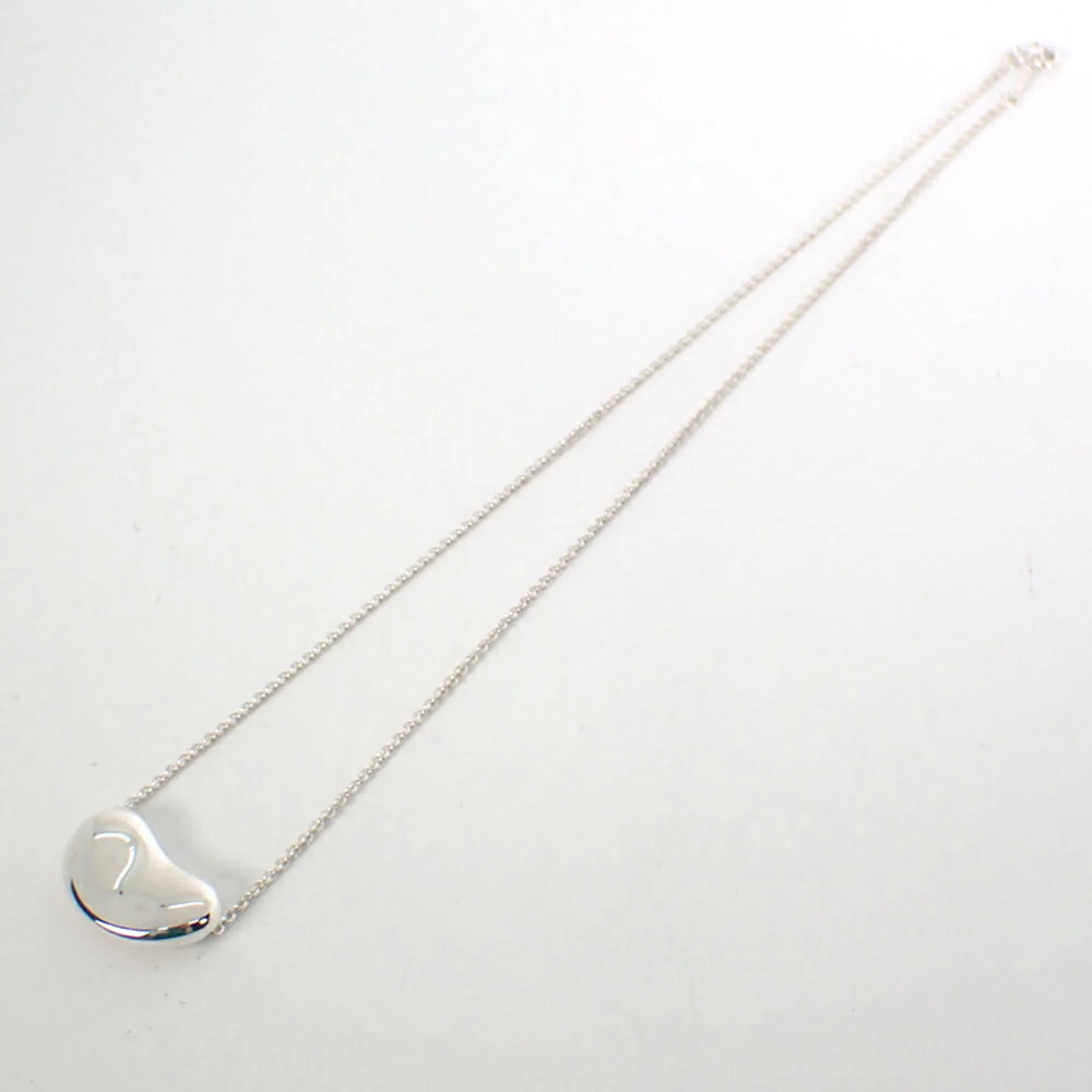 Bean Pendant Necklace Sterling Silver 13mm - Image 6