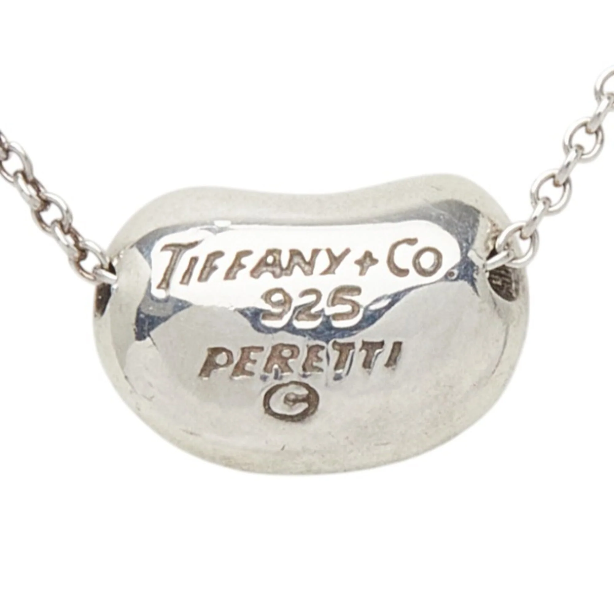 Bean Pendant Necklace Sterling Silver 7.5mm - Image 3