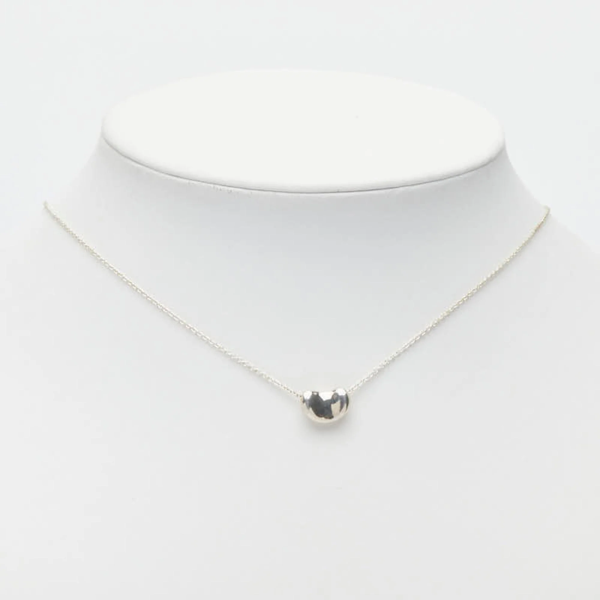 Bean Pendant Necklace Sterling Silver 7.5mm - Image 7