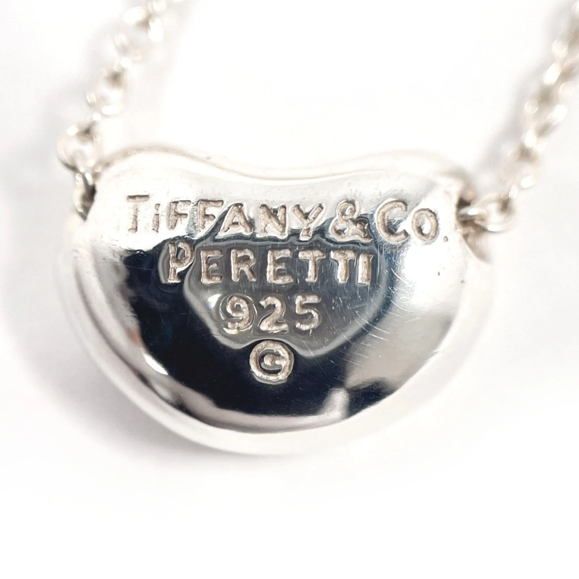 Bean Pendant Necklace Sterling Silver 7.7mm - Image 4