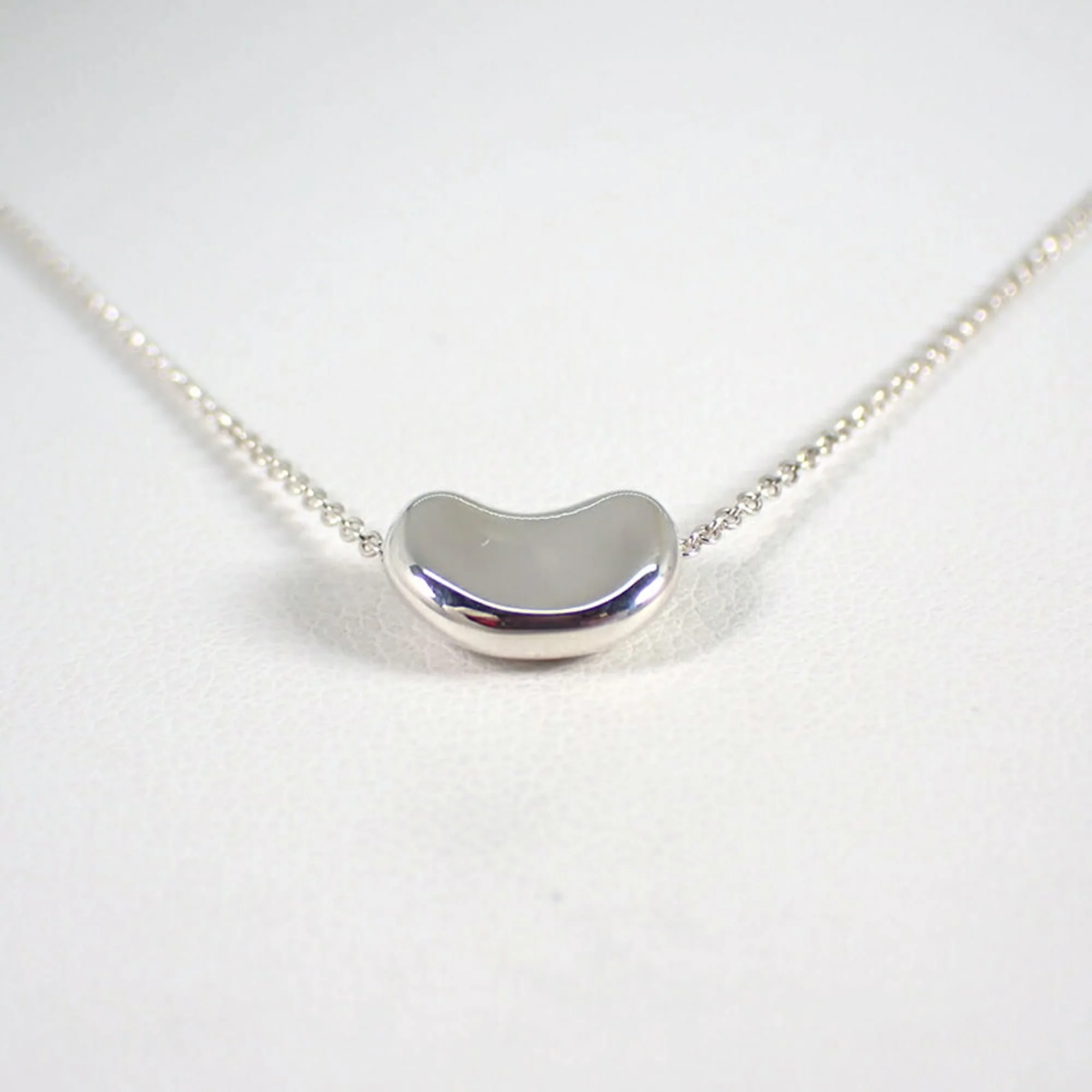 Bean Pendant Necklace Sterling Silver 7.8mm - Image 5