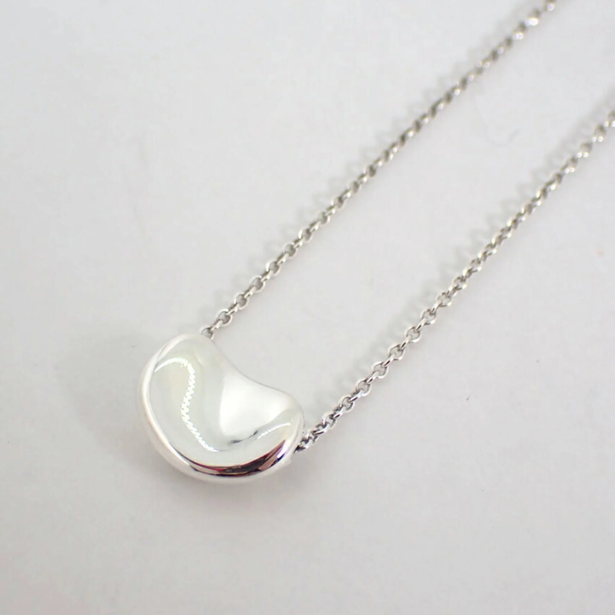 Bean Pendant Necklace Sterling Silver 7.8mm - Image 7