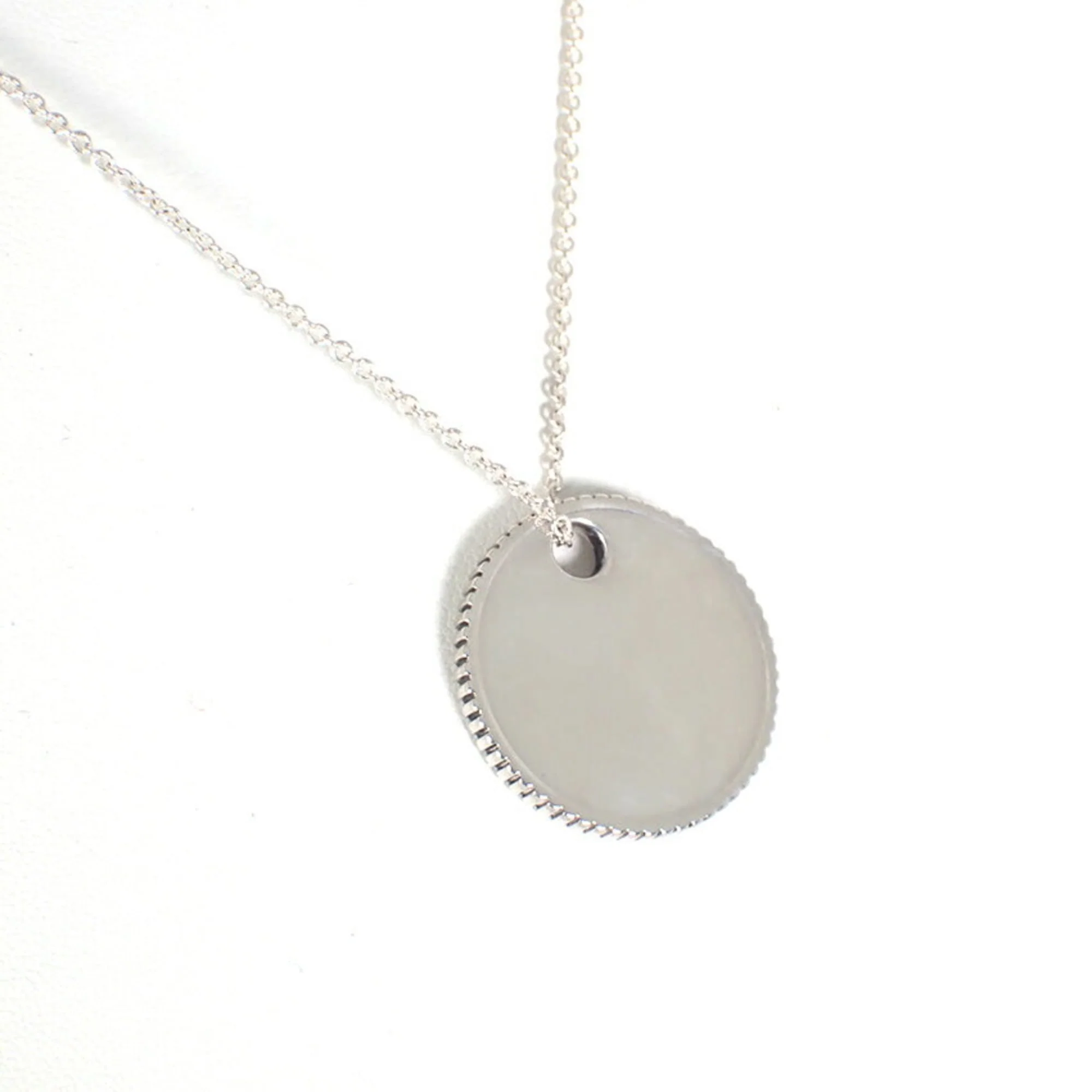 Coin Edge Pendant Necklace Sterling Silver - Image 4