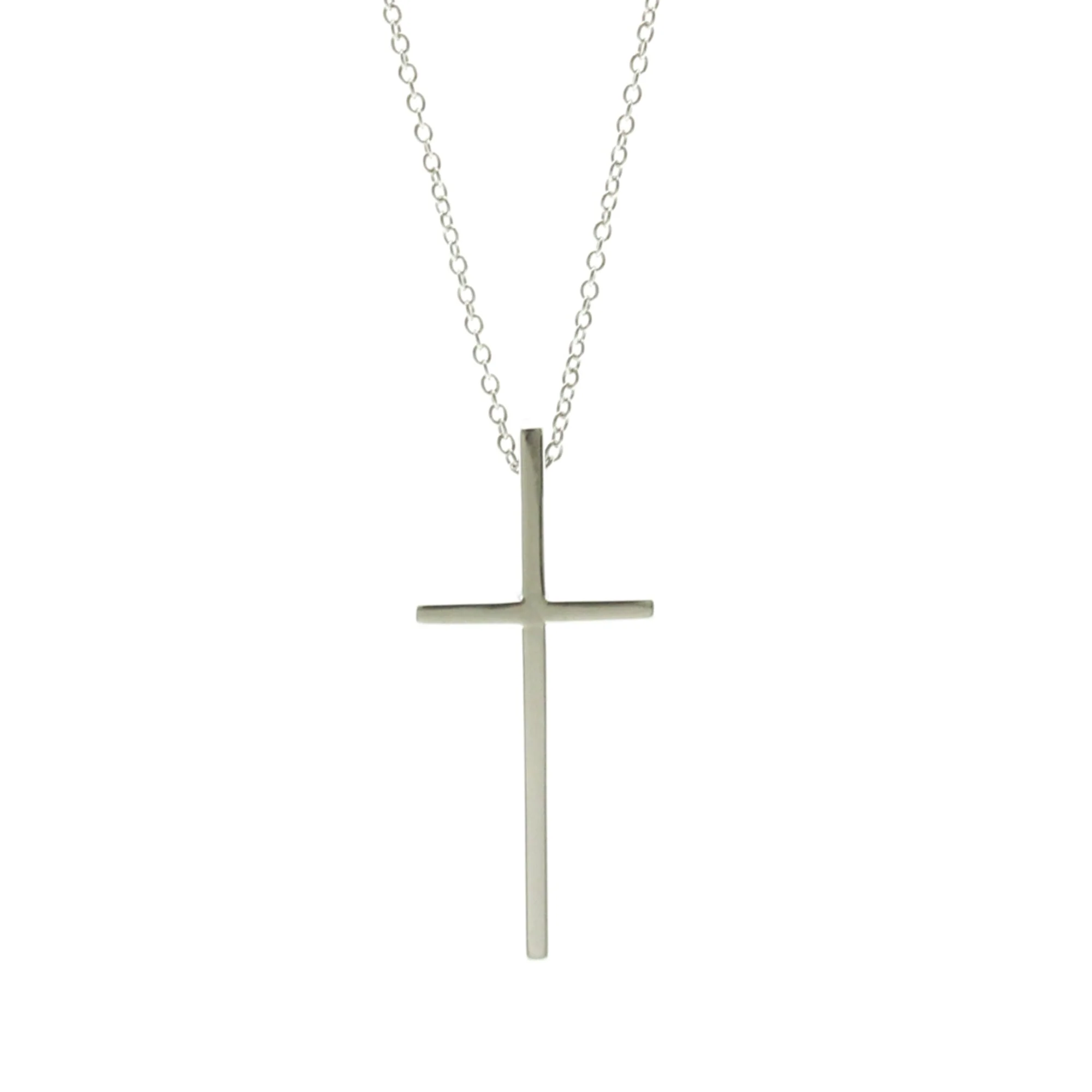 Cross Pendant Necklace 18K White Gold