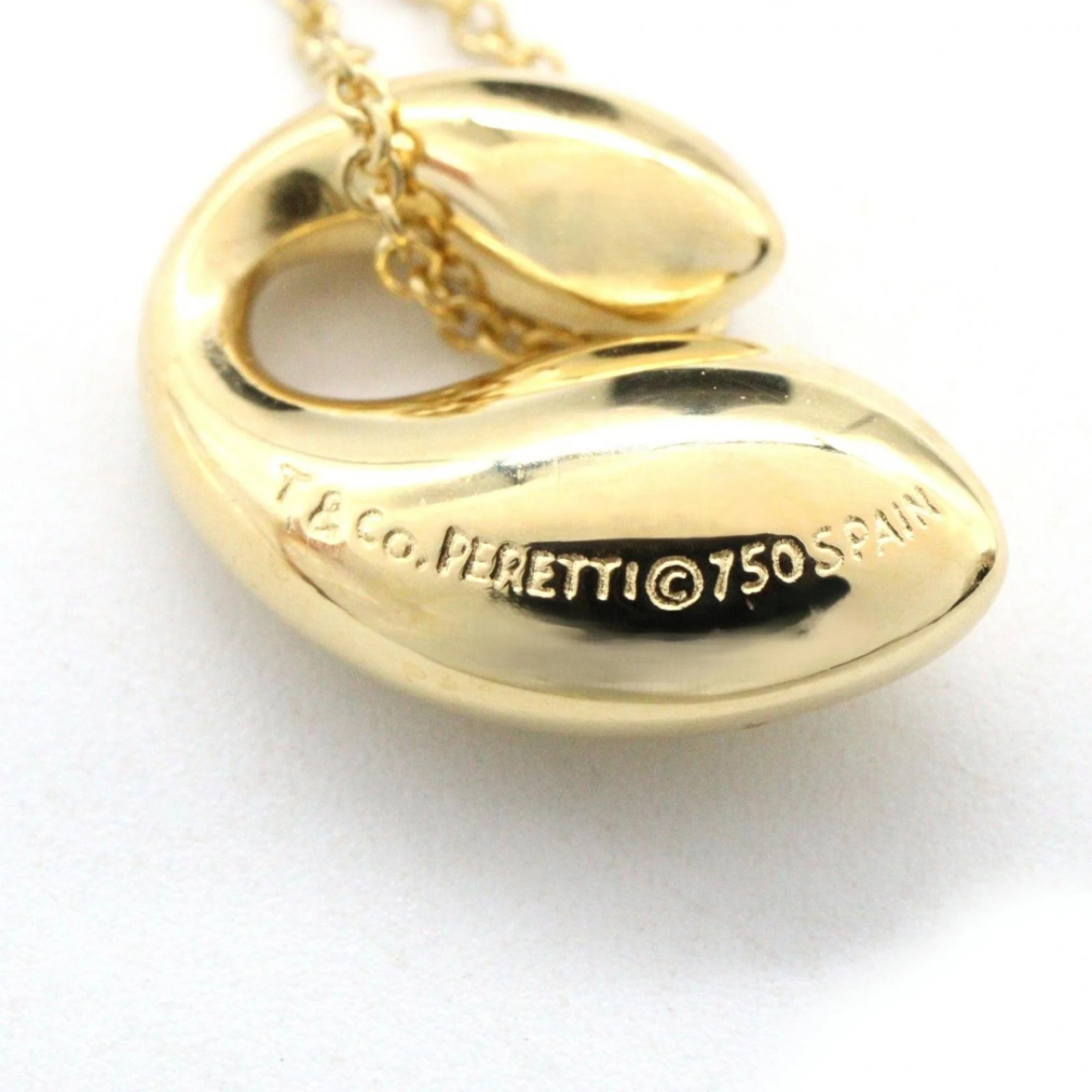 Double Teardrop Pendant Necklace 18K Yellow Gold - Image 5