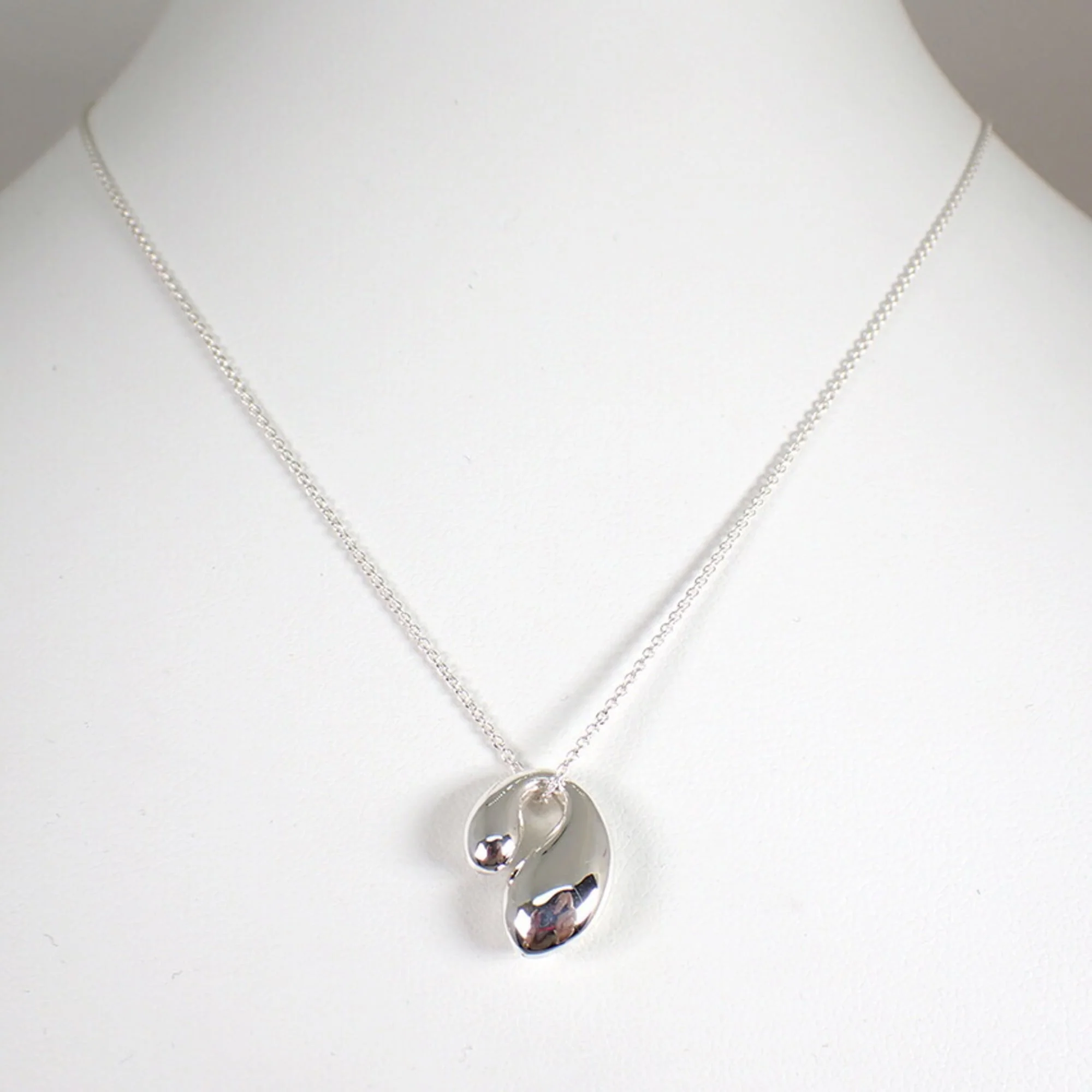Double Teardrop Pendant Necklace Sterling Silver - Image 3