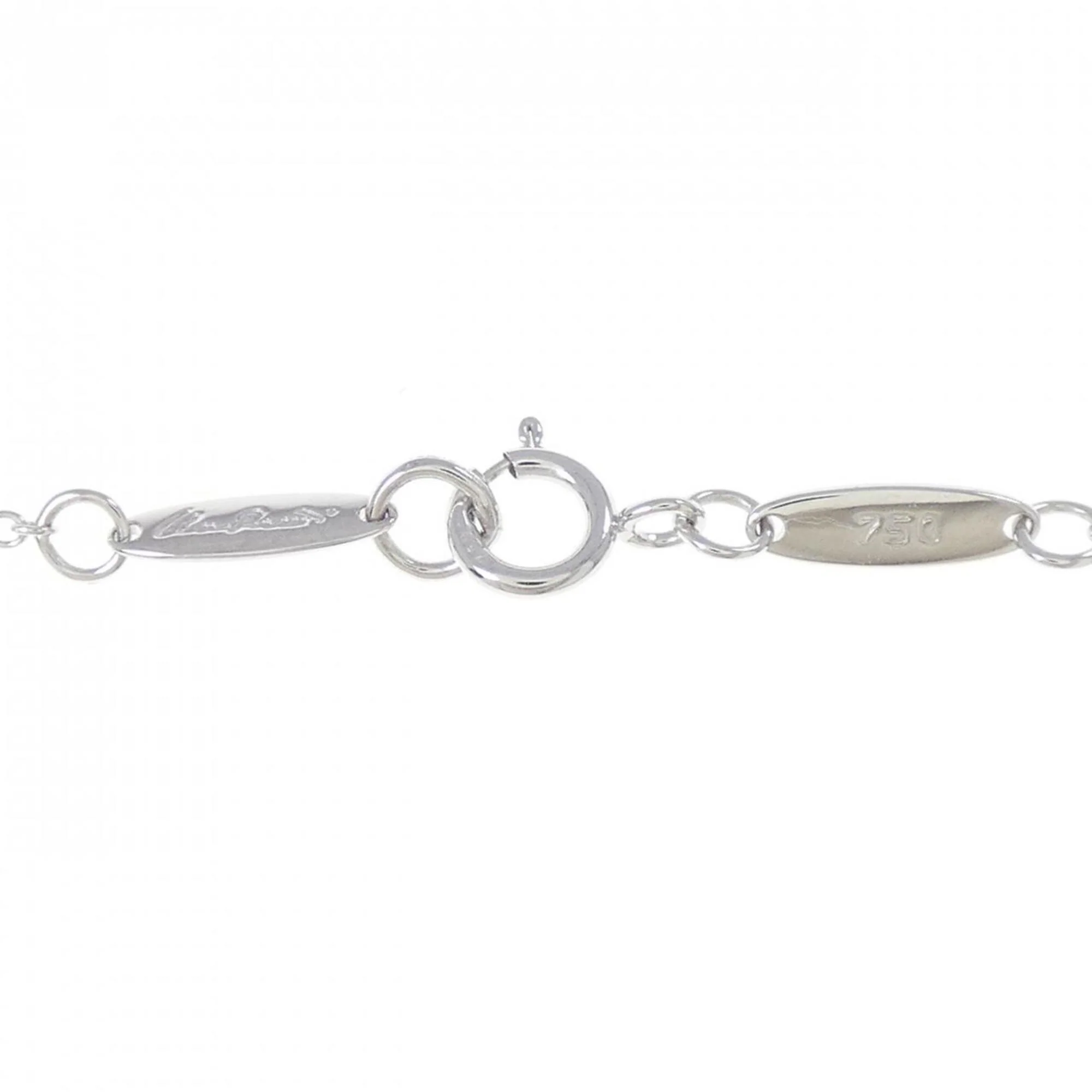 Double Wire Pendant Necklace 18K White Gold with Diamond - Image 5