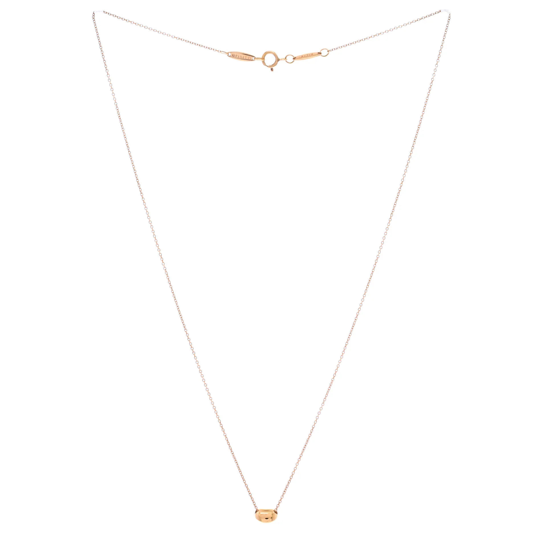 Elsa Peretti Bean Pendant Necklace 18K Rose Gold 6.5mm - Image 3