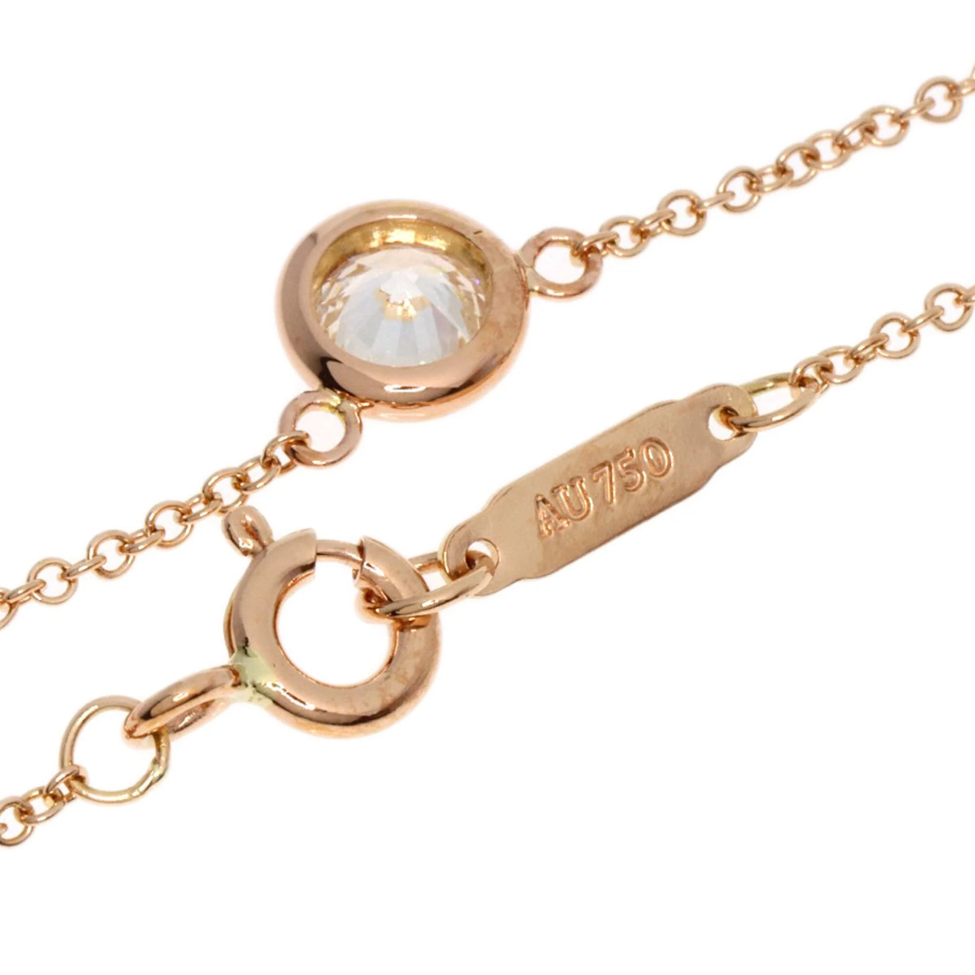 Elsa Peretti Diamonds By The Yard Pendant Necklace 18K Rose Gold and Diamond - Image 2