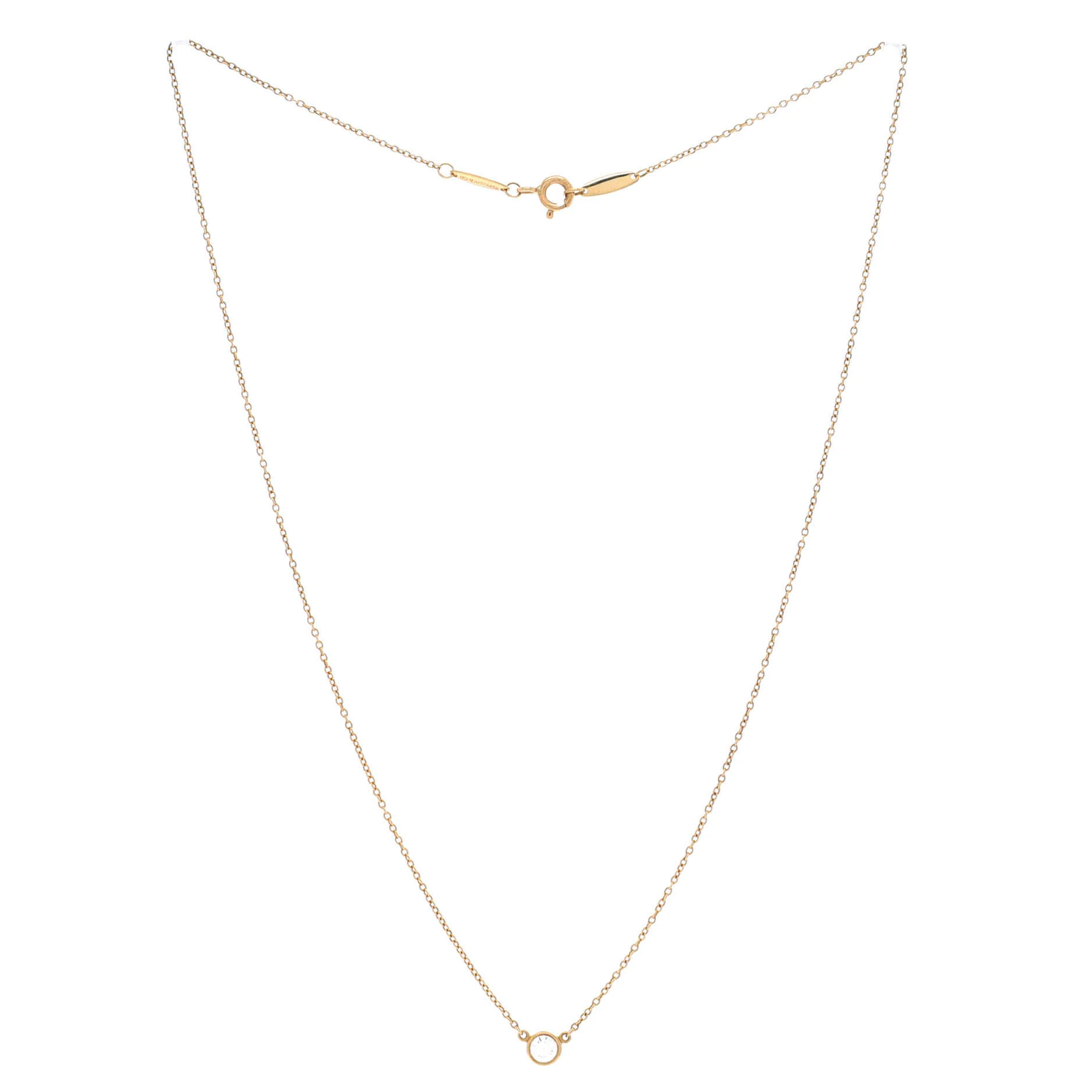 Elsa Peretti Diamonds By The Yard Pendant Necklace 18K Yellow Gold and Diamond 0.10-0.19CT - Image 2