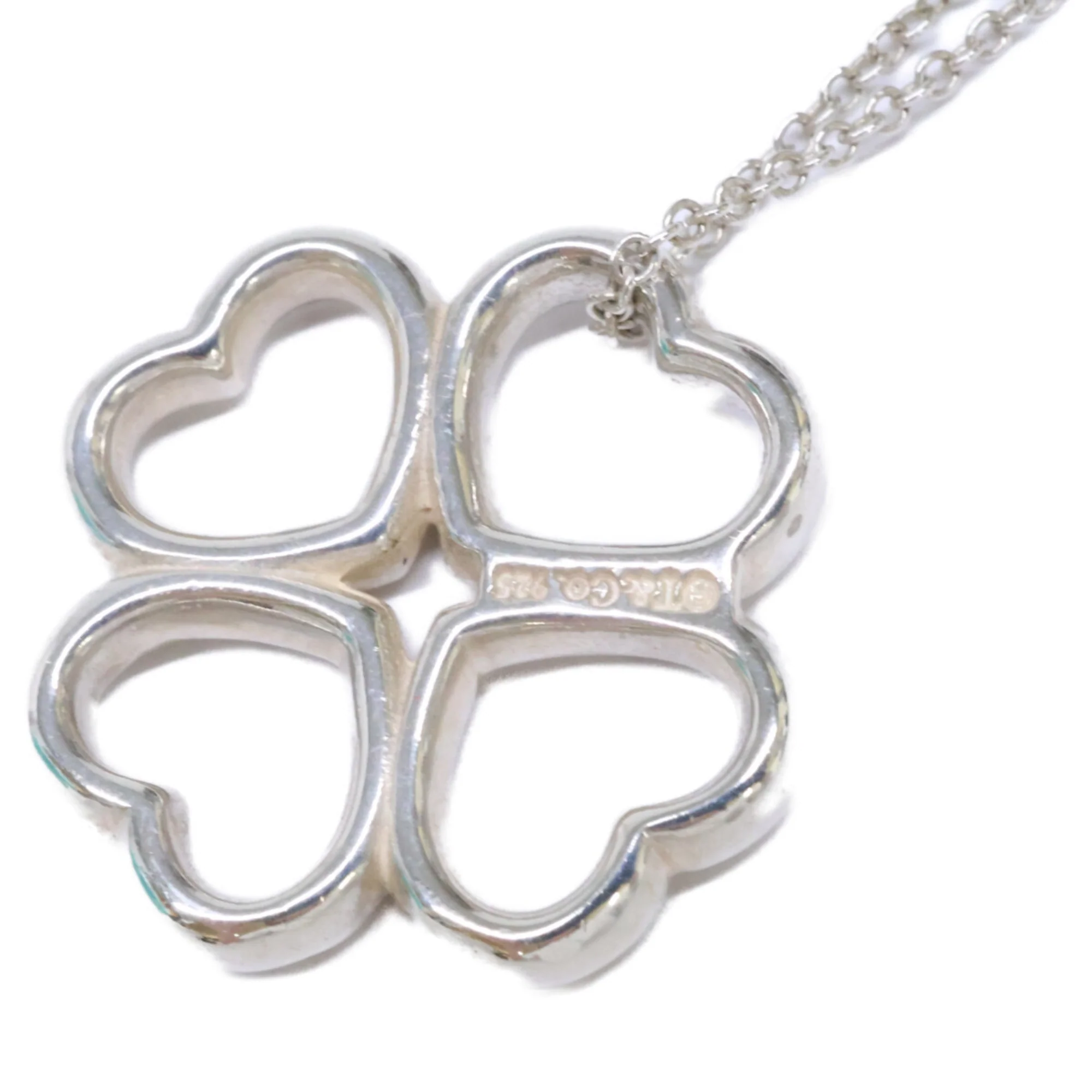 Heart Clover Pendant Necklace Sterling Silver - Image 4