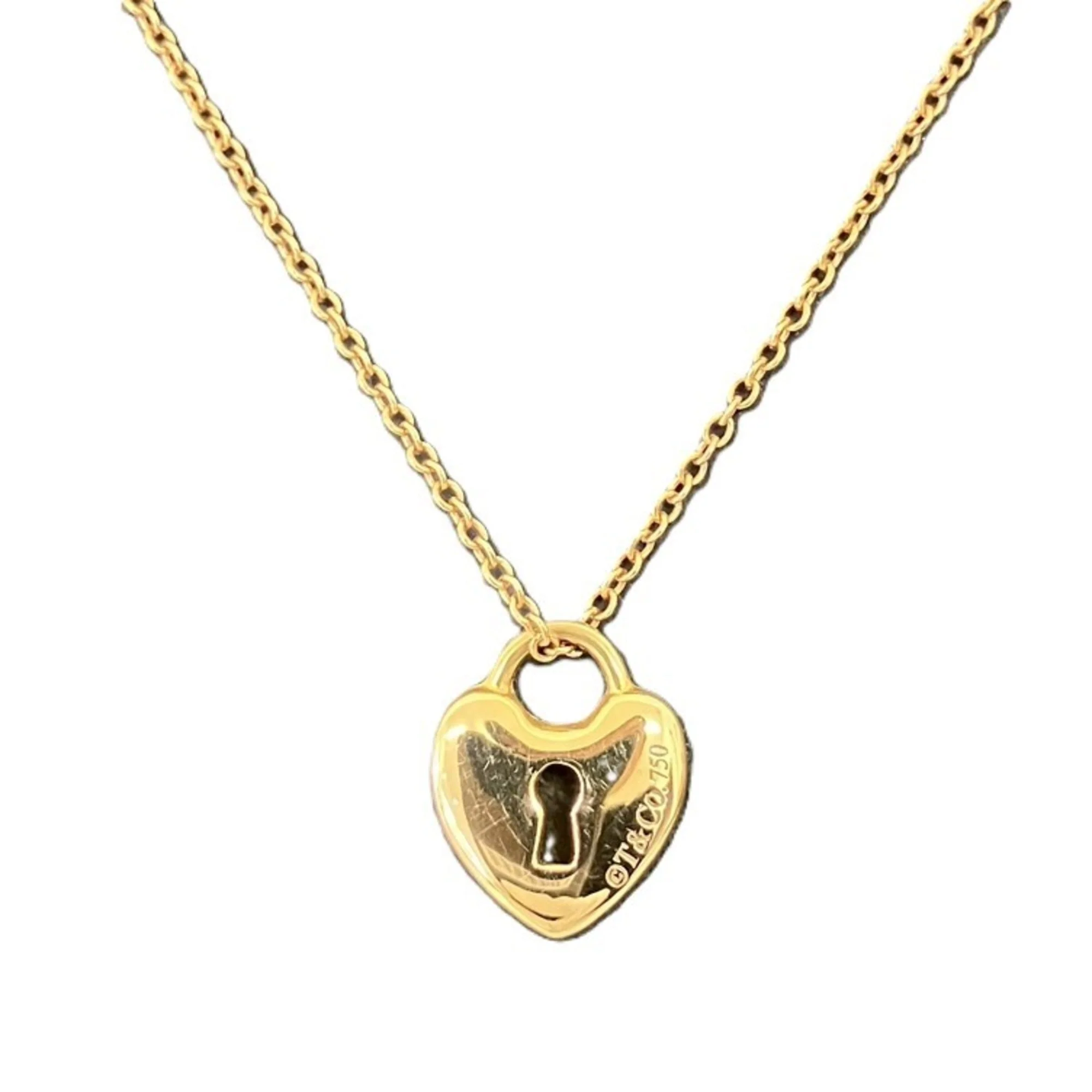 Heart Lock Pendant Necklace 18K Gold