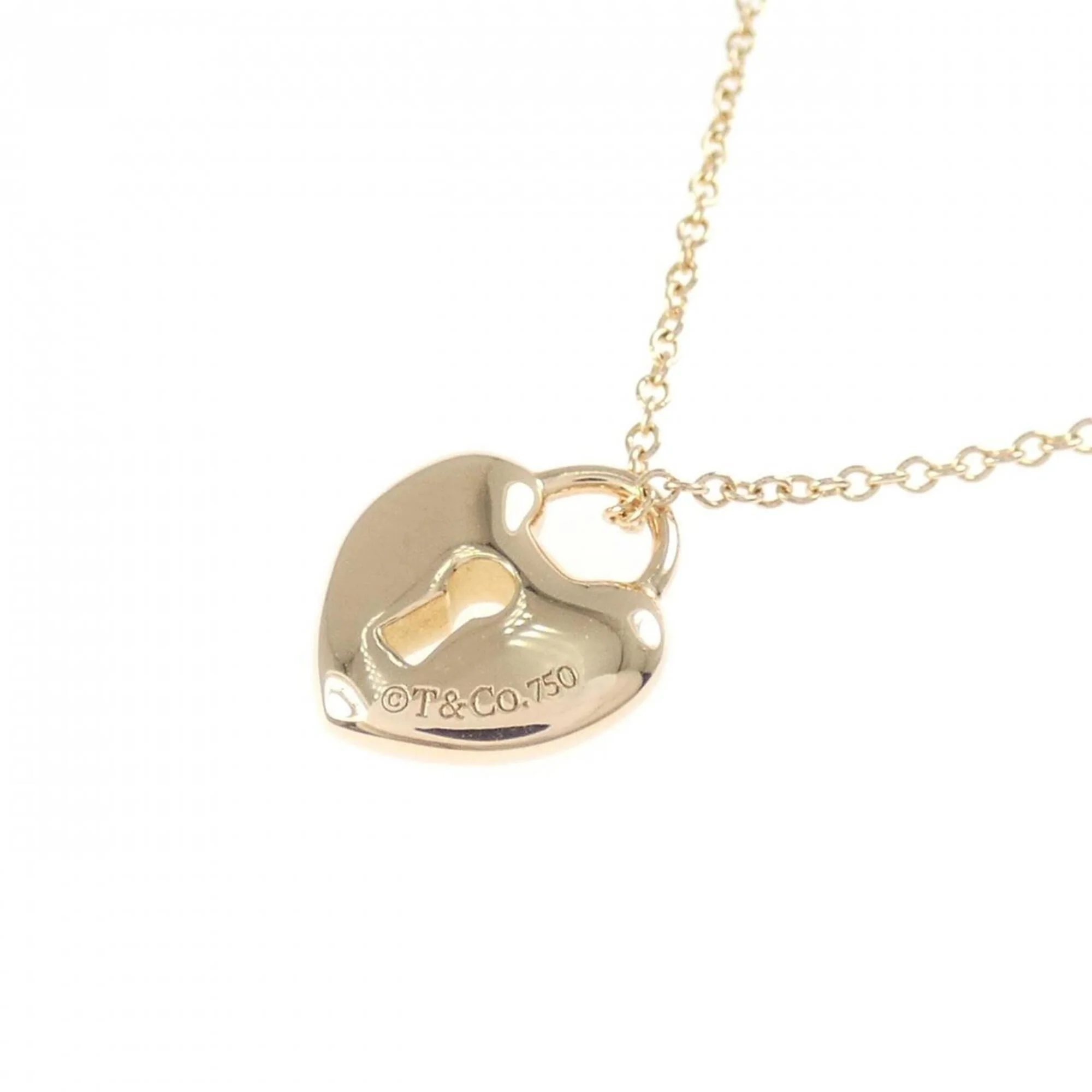 Heart Lock Pendant Necklace 18K Rose Gold Mini - Image 4
