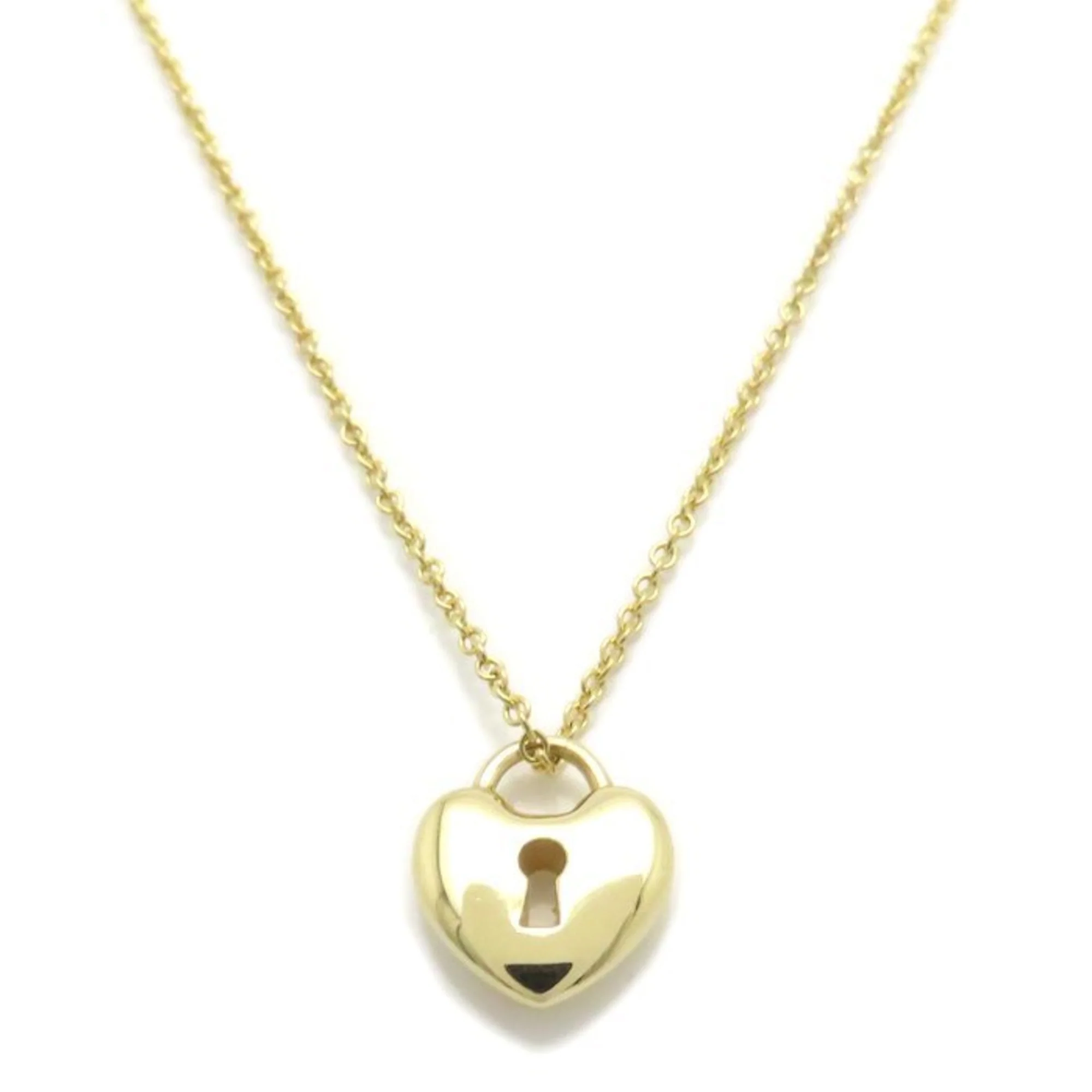Heart Lock Pendant Necklace 18K Yellow Gold - Image 2