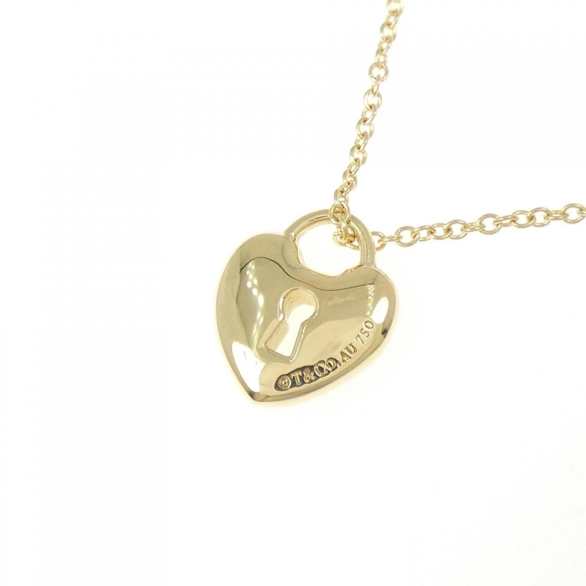 Heart Lock Pendant Necklace 18K Yellow Gold Mini - Image 4