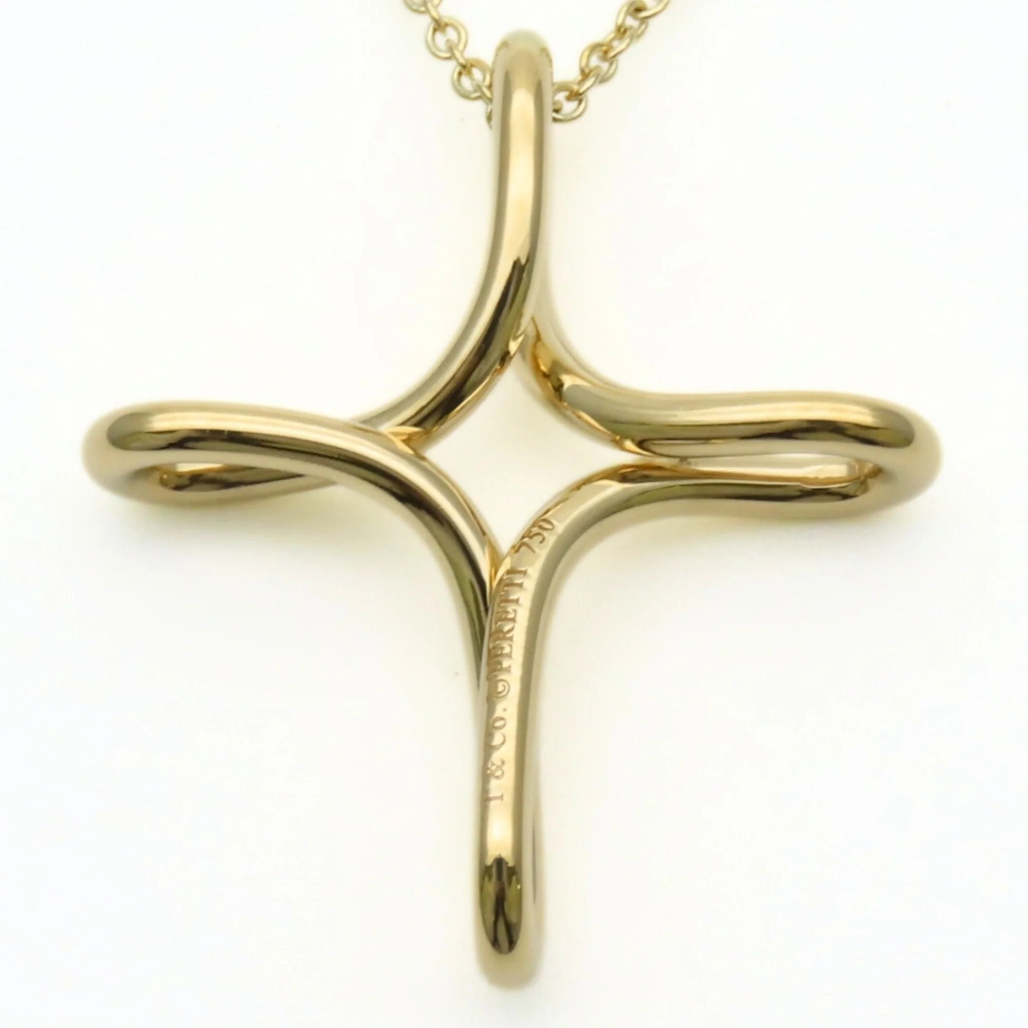 Infinity Cross Pendant Necklace 18K Yellow Gold - Image 4